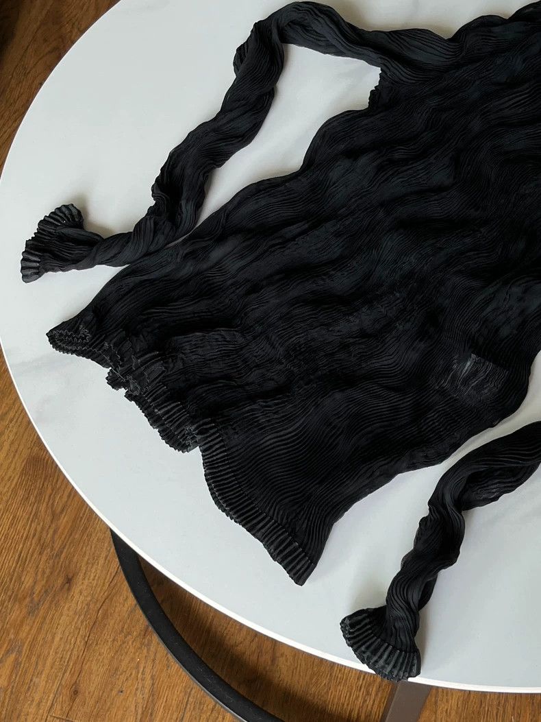 Issey Miyake Issey Miyake Black wicker high neck and long sleeves Size L / US 10 / IT 46 - 6 Thumbnail