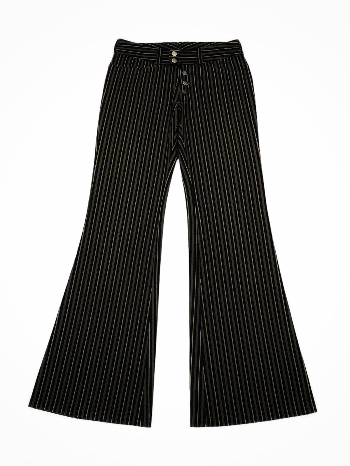 Tornado Mart Tornado Mart Flared Striped Cotton Pants Size 29" - 2 Thumbnail