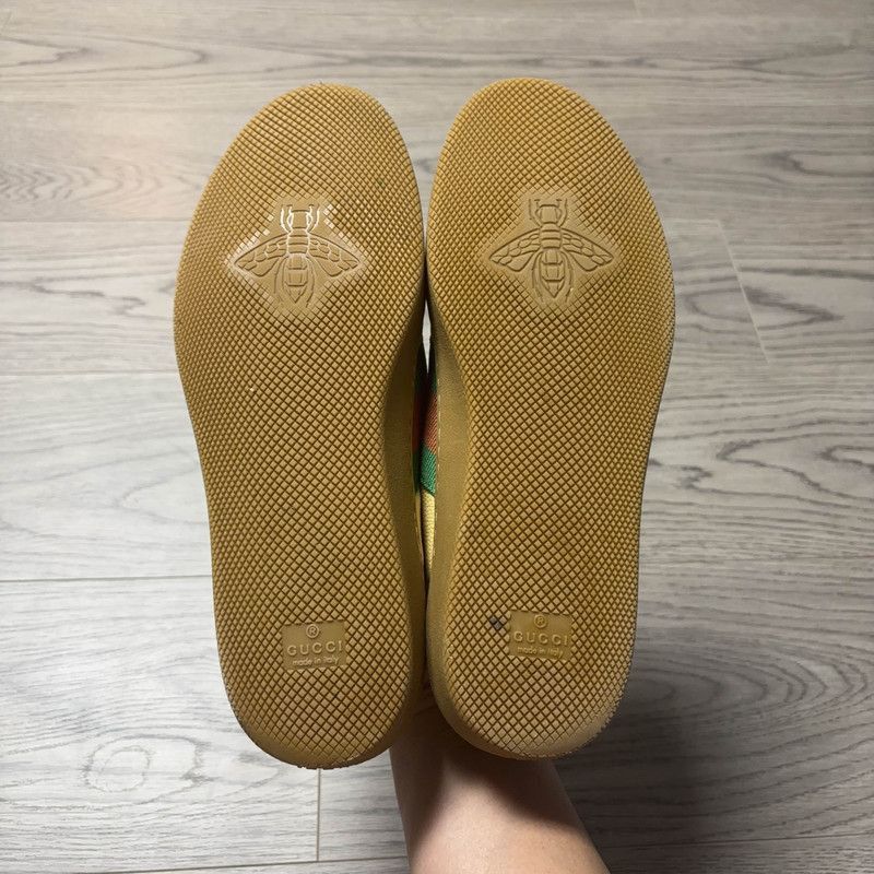 Gucci Gucci G74 Web Leather Low Top Sneakers - Size US 8.5 / EU 41-42 - 3 Thumbnail