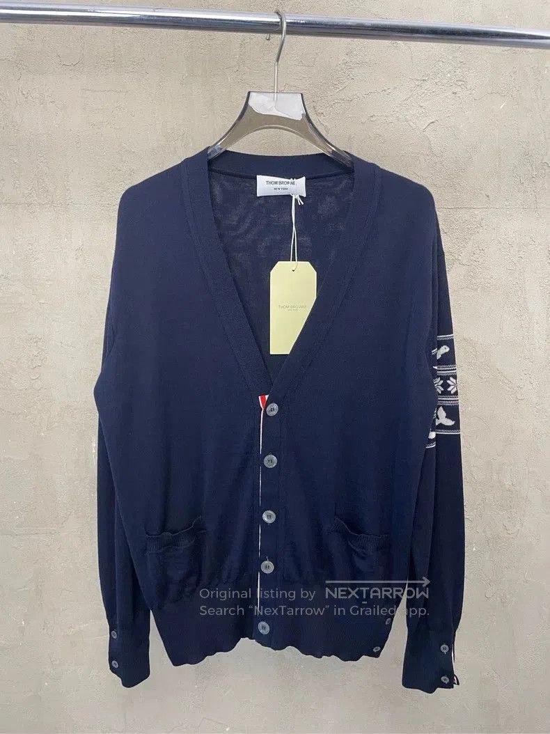 Thom Browne Thom Browne Navy Wool Knit Cardigan. Size US S / EU 44-46 / 1 - 1 Thumbnail