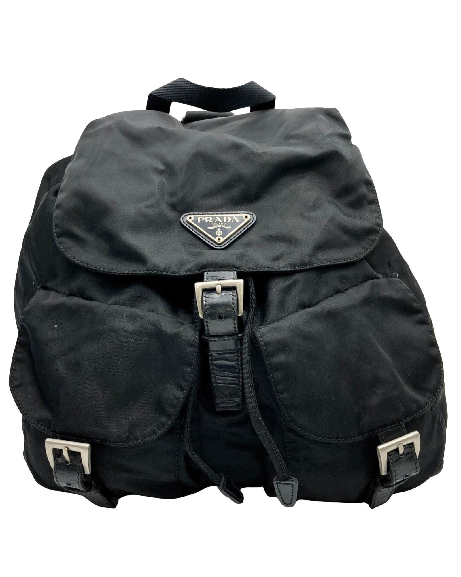image of Prada Black Synthetic Backpack, Women's