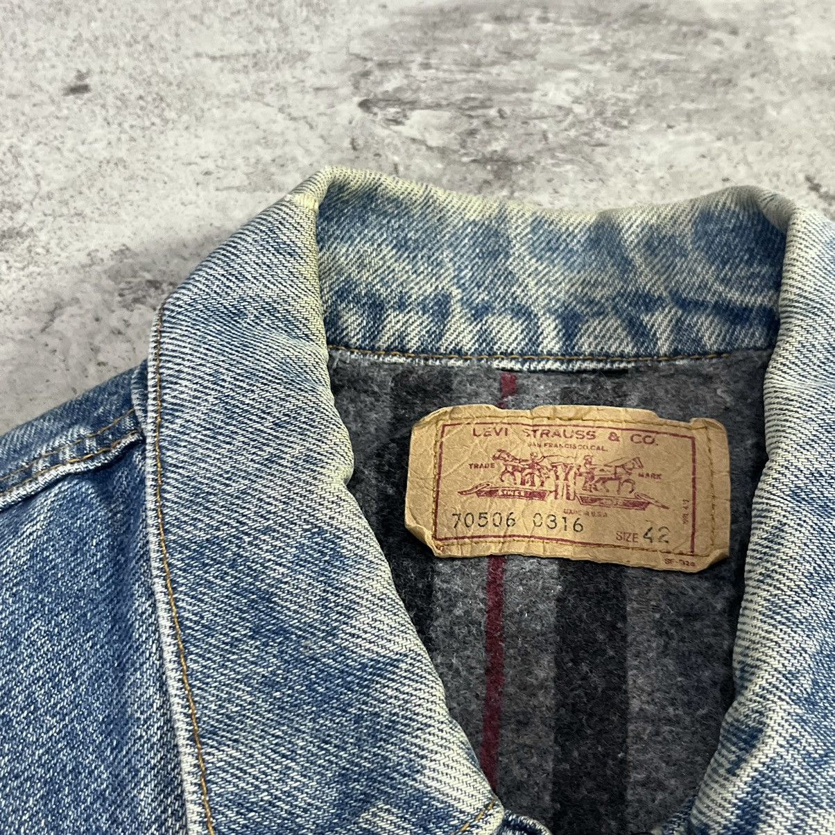 Levi's Vintage Clothing Vintage Levis Flannel Blanket Lined 90s Denim Jacket Size US XXS / EU 40 - 7 Thumbnail