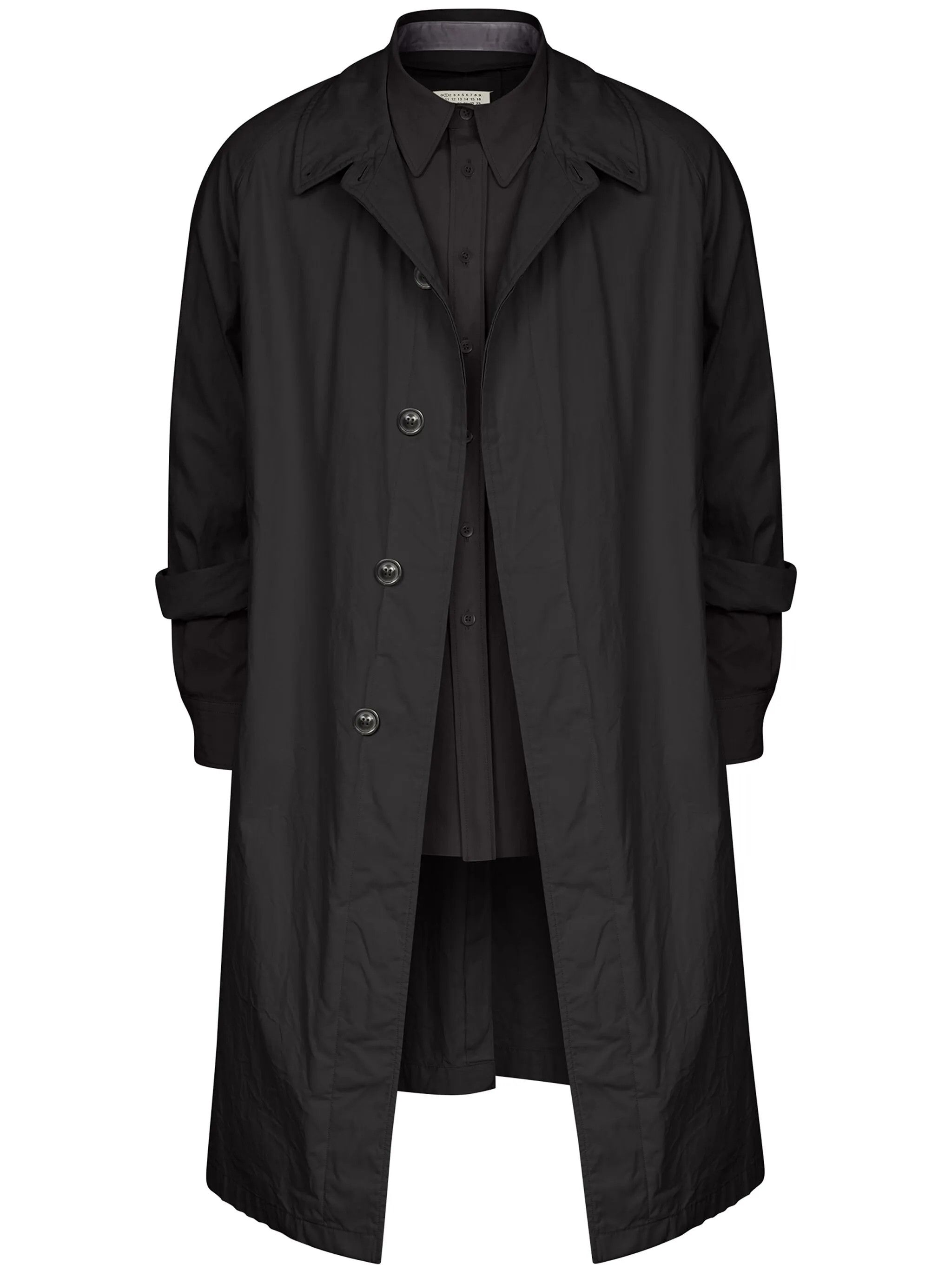 Maison Margiela o1w1db10226 Layered Trench Coat in Black Size US XL / EU 56 / 4 - 1 Thumbnail