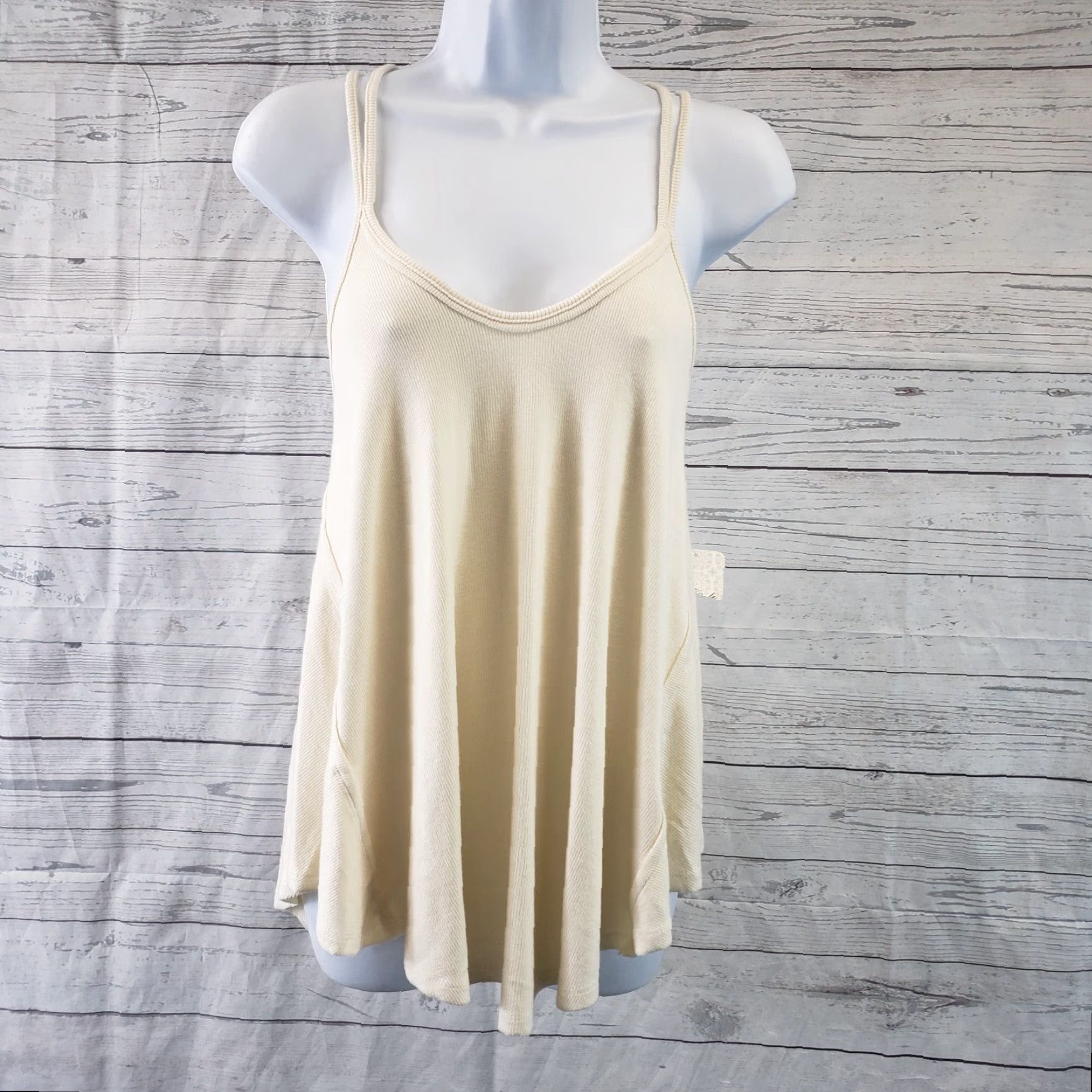 Vintage We The Free Womens Tank Top M Ivory Viscose Blend Sz Medium Rock Your World Size M / US 6-8 / IT 42-44 - 2 Thumbnail
