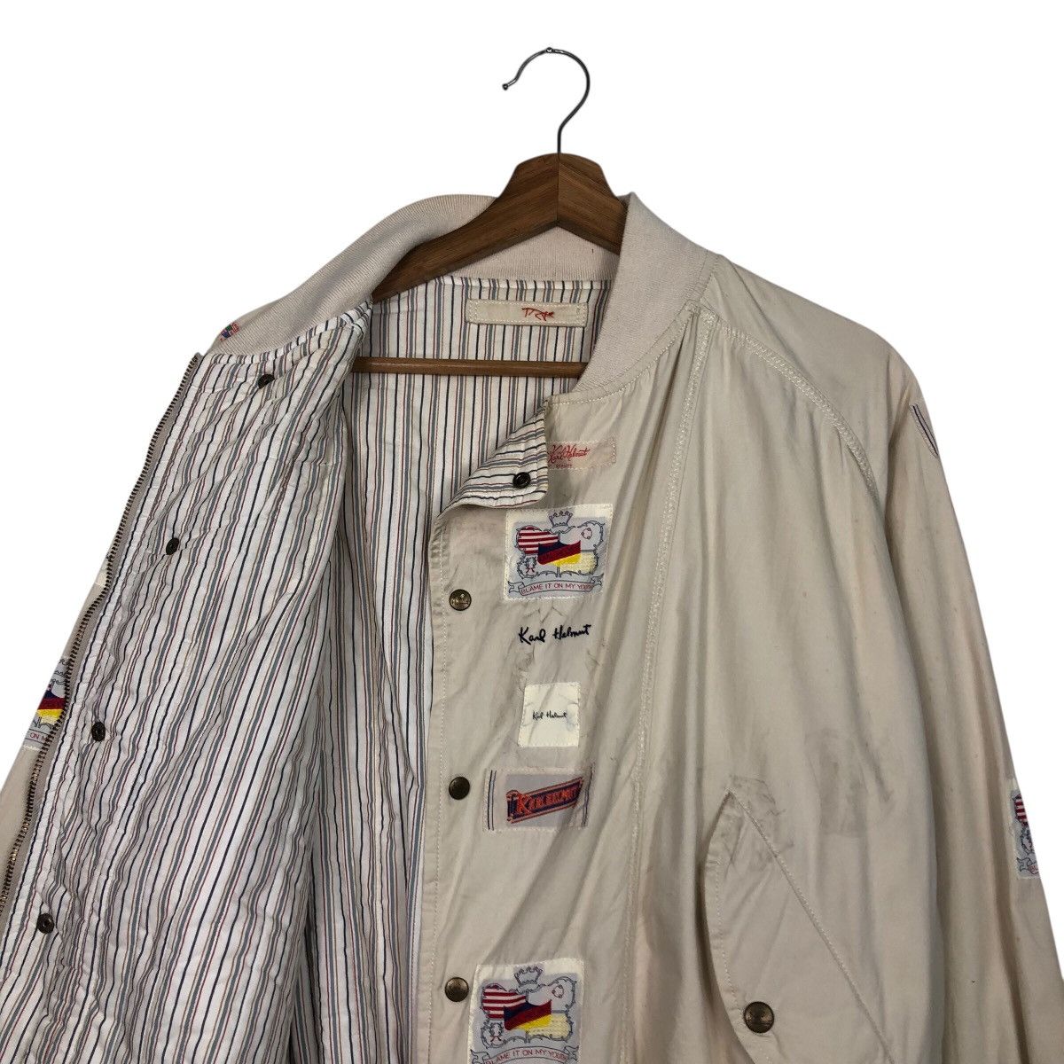 Japanese Brand 📌Vintage Bomber Jacket Karl Helmut Patches Issey Miyake Size US L / EU 52-54 / 3 - 13 Thumbnail