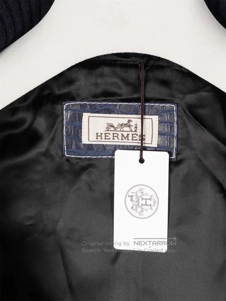 Hermes Hermes Men's Frosted Crocodile Leather Baseball Jacket Size US M / EU 48-50 / 2 - 5 Thumbnail
