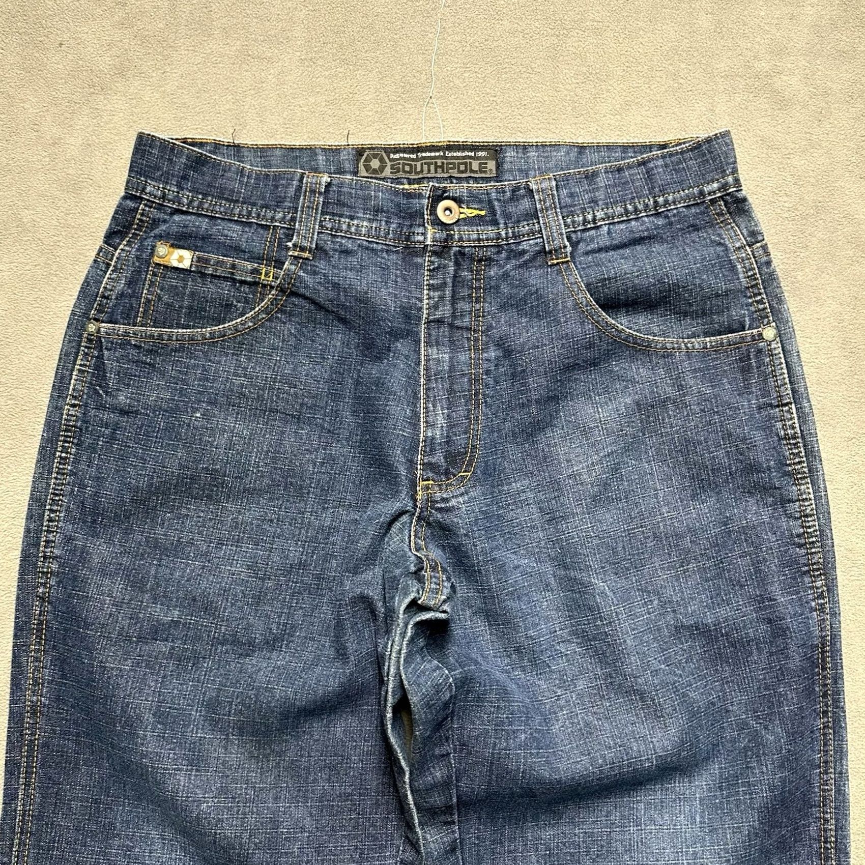 Southpole VINTAGE Southpole Jeans Mens 34 Blue Denim Wide-Leg Straight 90s GUC 5-Pocket 32 Inseam Size US 34 / EU 50 - 3 Thumbnail
