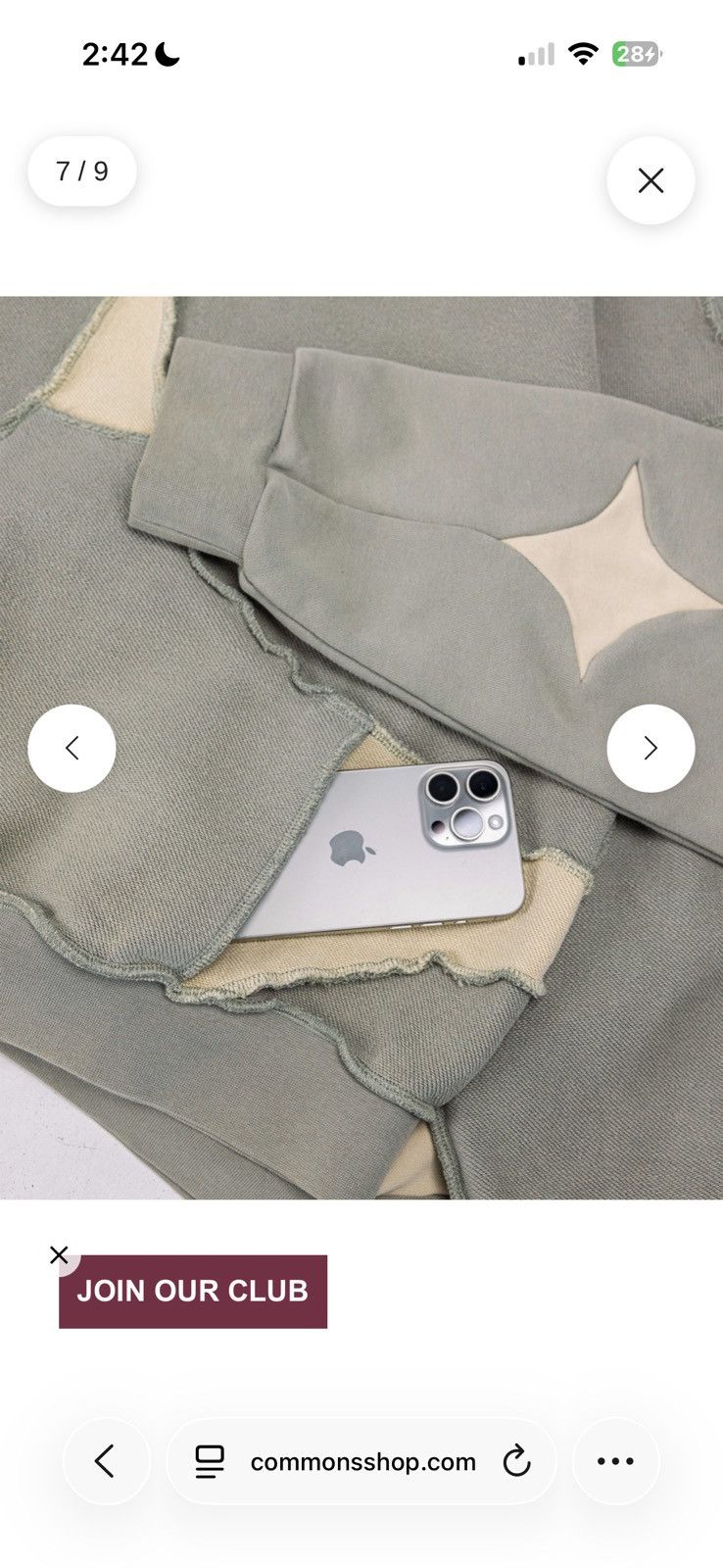 Other Commons Reversible 'Star' Hoodie Sage Common Studios Size US S / EU 44-46 / 1 - 14 Thumbnail