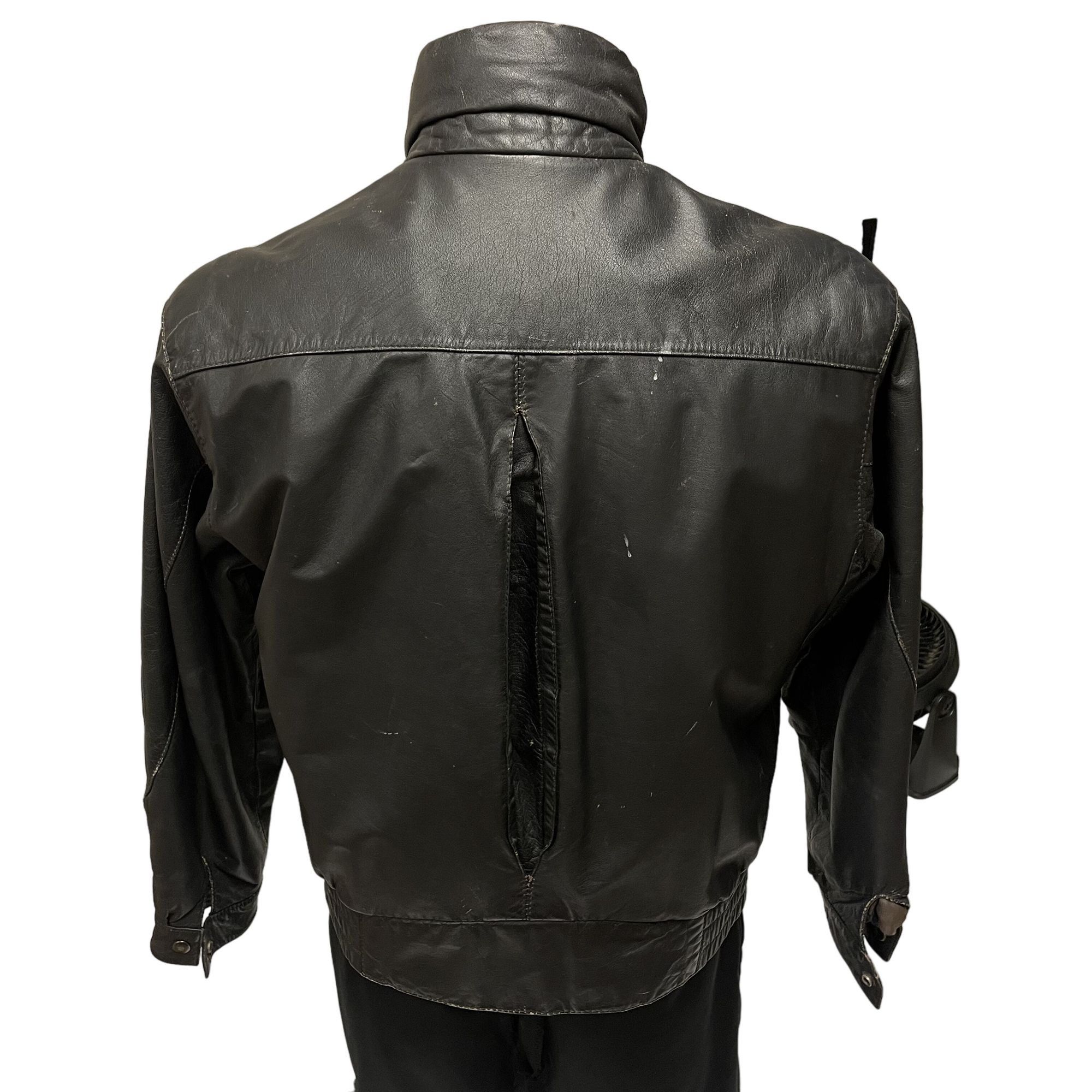 Other Vtg Poreha DISTRESSED Black Leather Street Racer Jacket Size US S / EU 44-46 / 1 - 2 Thumbnail