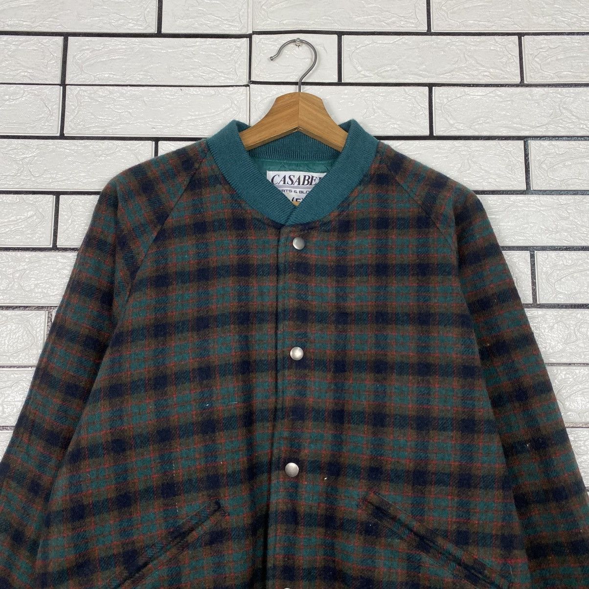 Japanese Brand 📌Vintage Bomber Jacket Wool Casabel Tartan Issey Miyake Size US M / EU 48-50 / 2 - 4 Thumbnail