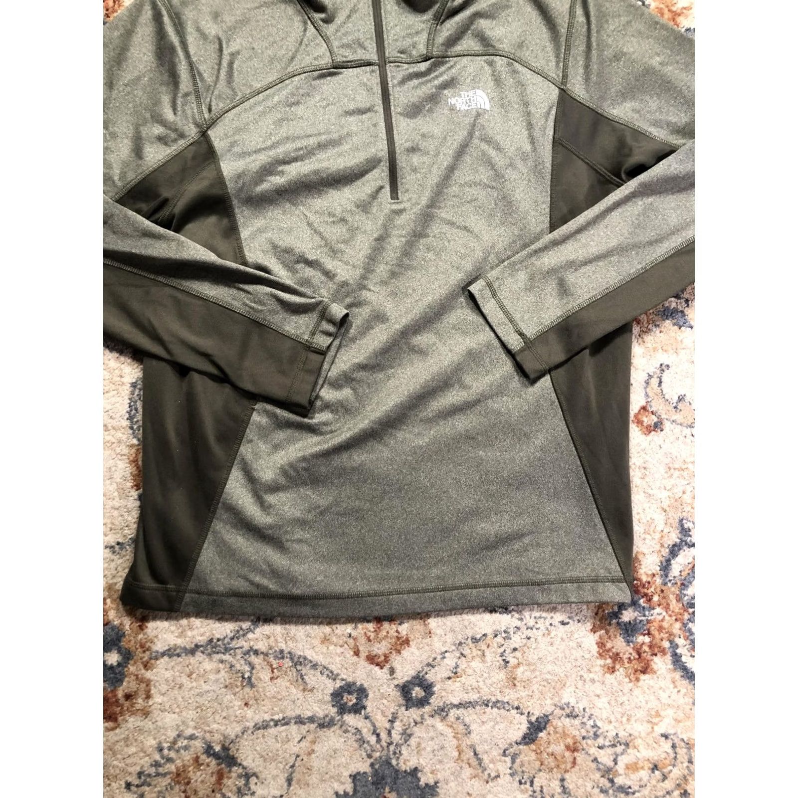 The North Face The North Face Pullover Mens L Green Fleece 1/4 Zip Long Sleeve Hiking Colorblock Jacket Size US L / EU 52-54 / 3 - 5 Thumbnail