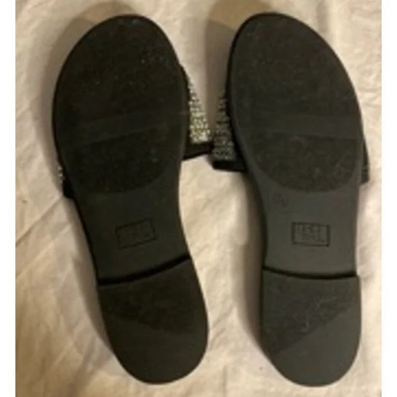 Other Rhinestone Slide Sandals Black Sparkle Open Toe Slip-On 7 Size US 7 / IT 37 - 7 Thumbnail