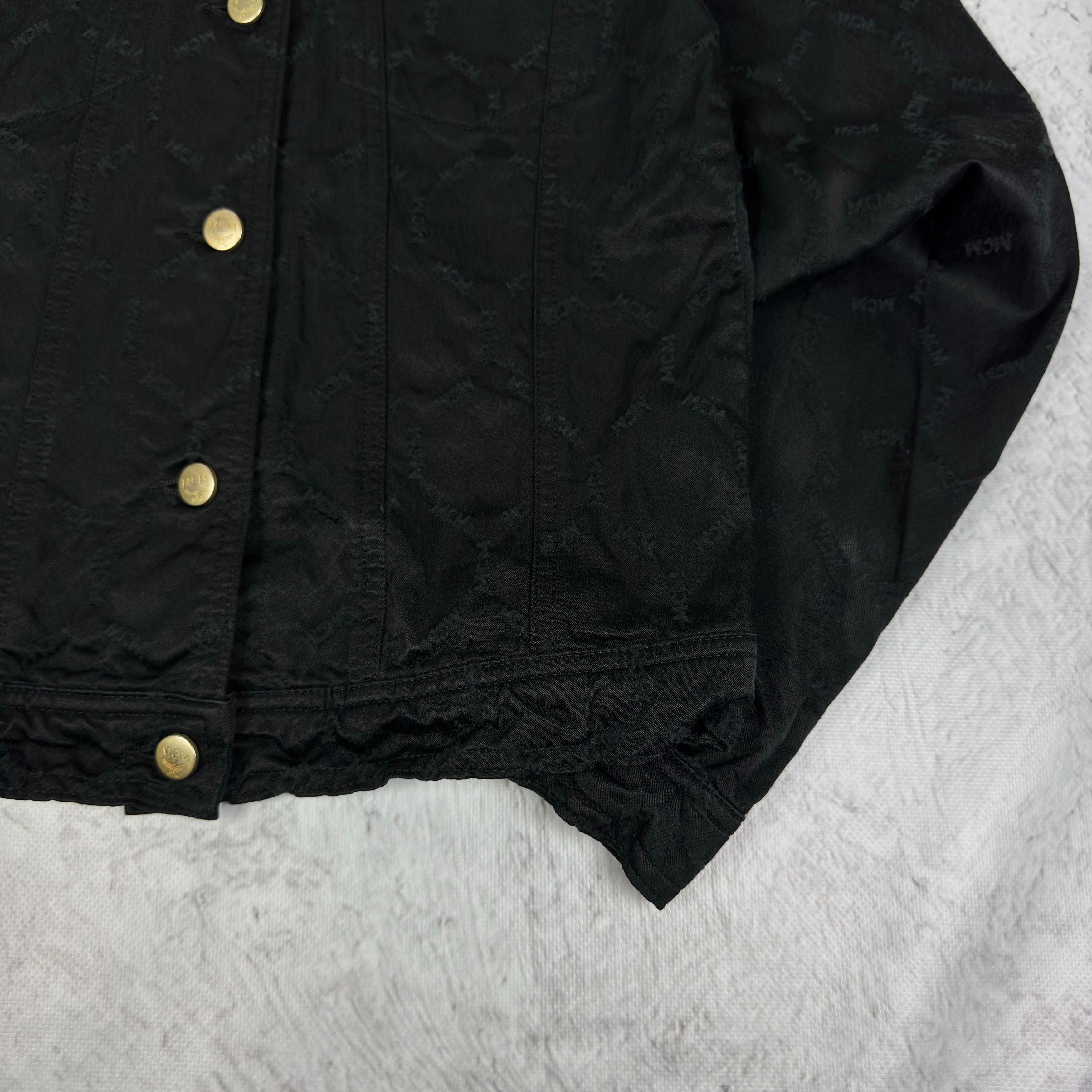 MCM Vintage MCM Men's Black Cotton Monogram Biker Moto Jacket 34 Size US M / EU 48-50 / 2 - 10 Thumbnail
