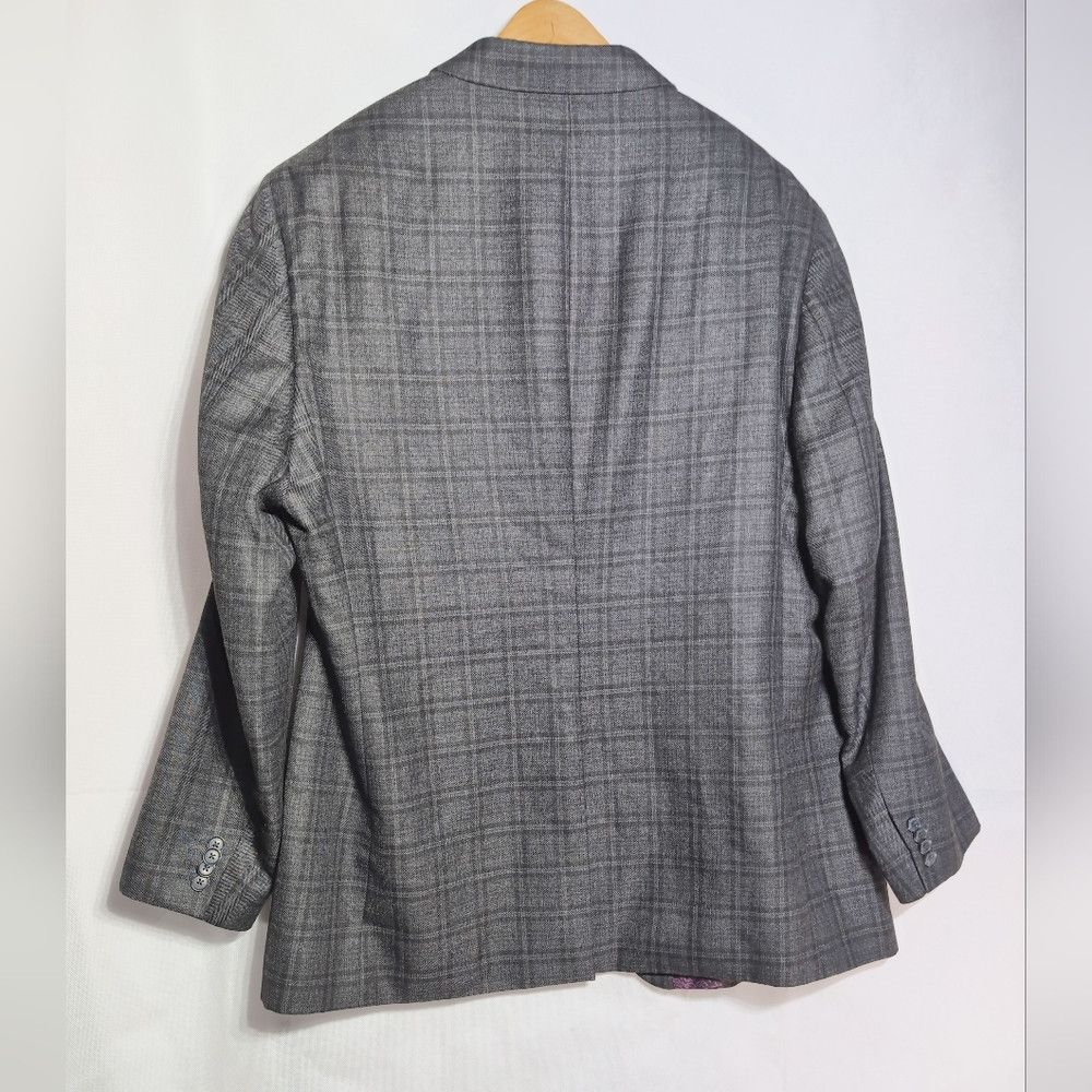 Haggar 1926 Originals Gray 46R Windowpane Plaid Men's Blazer Purpl Size 46R - 4 Thumbnail
