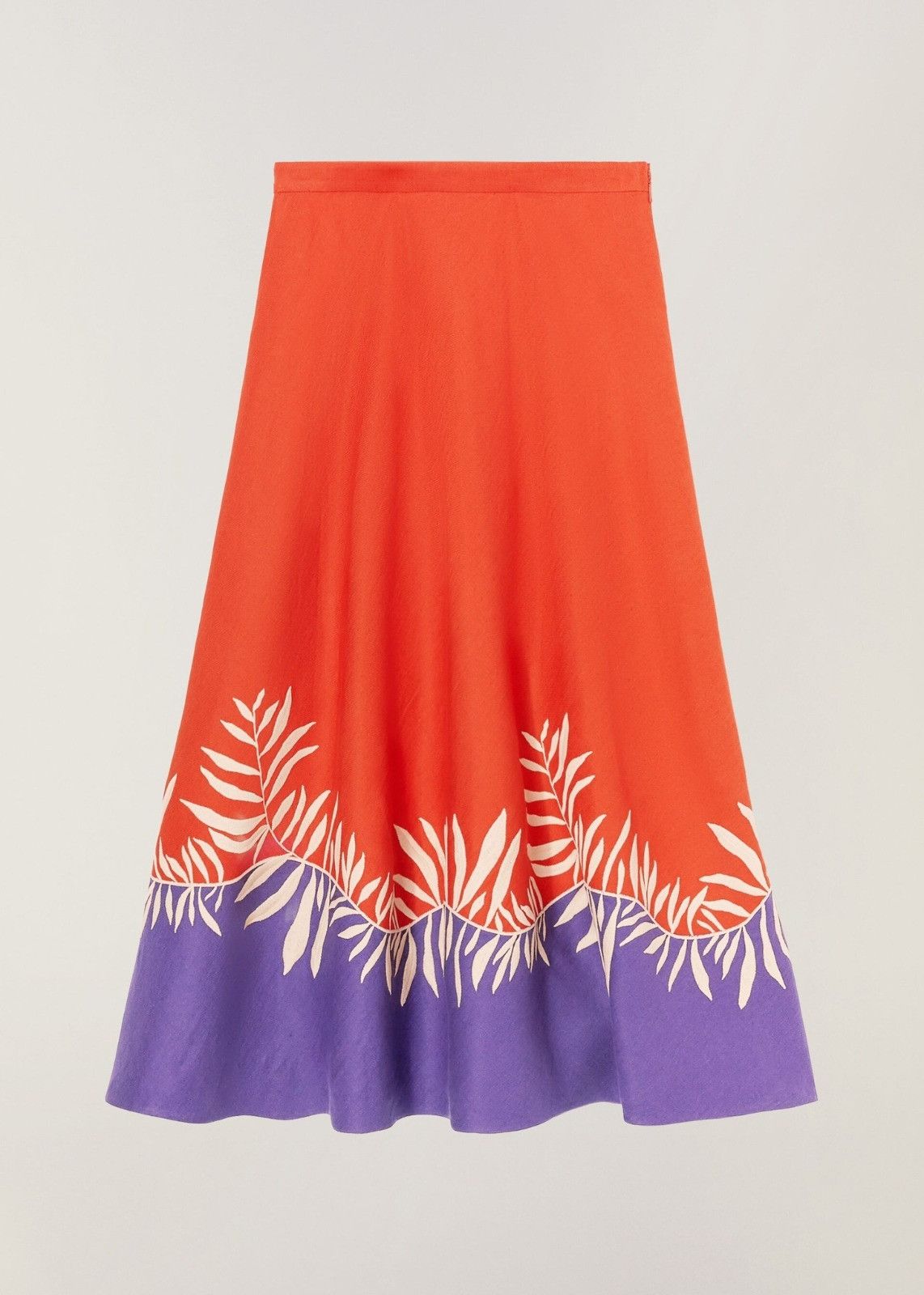 Loro Piana o1srvl11e0824 Manny Antigua Midi Skirt in Red/Purple/White Size 28" / US 6 / IT 42 - 1 Thumbnail