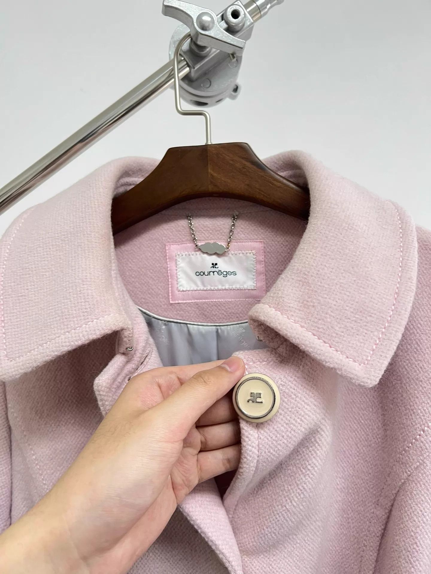 Courreges Courreges Pink Padded Shoulder Wool Coat 40 Size S / US 4 / IT 40 - 5 Thumbnail