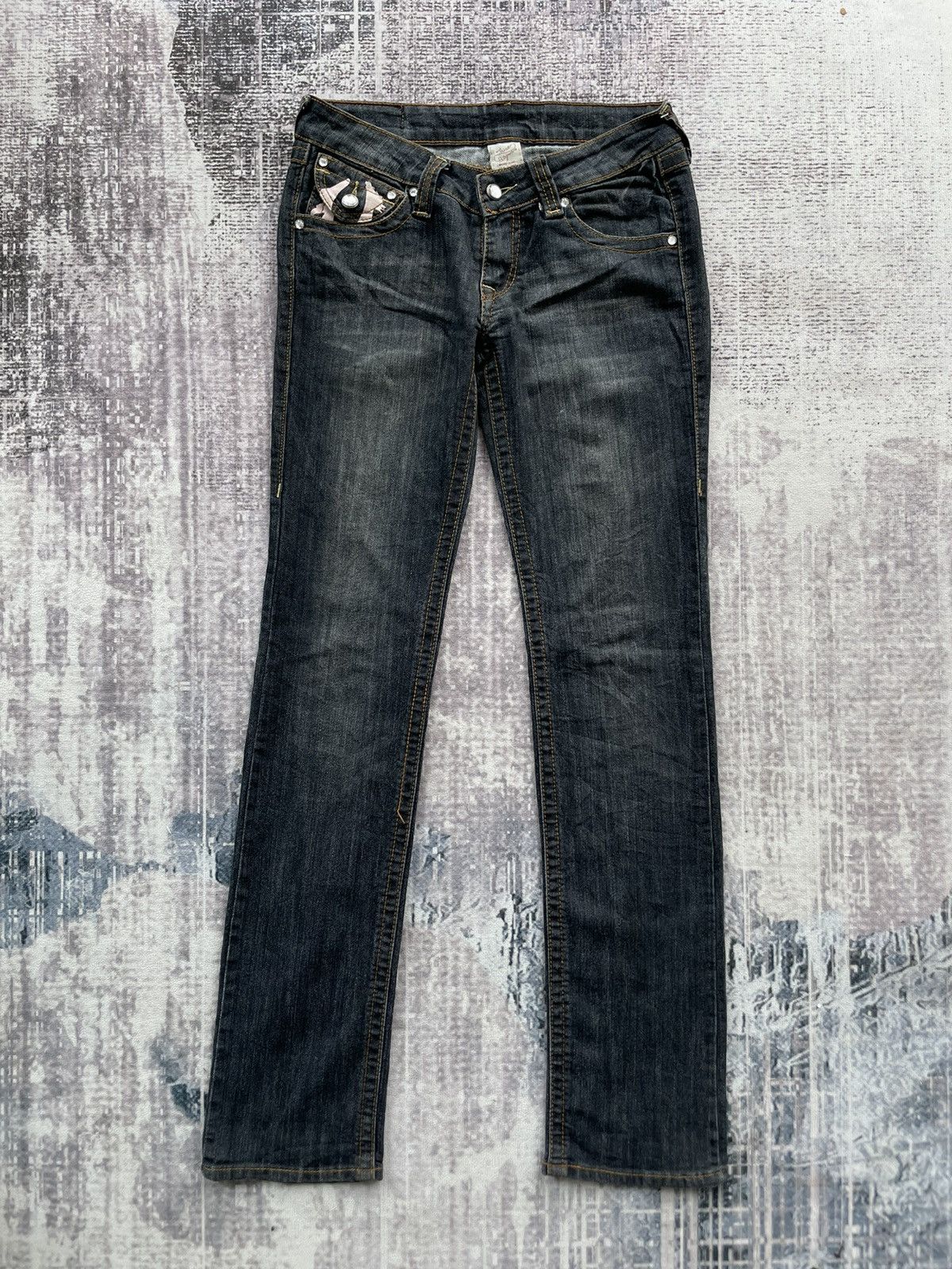 True Religion True Religion Black Straight Jeans Size US 31 - 2 Thumbnail