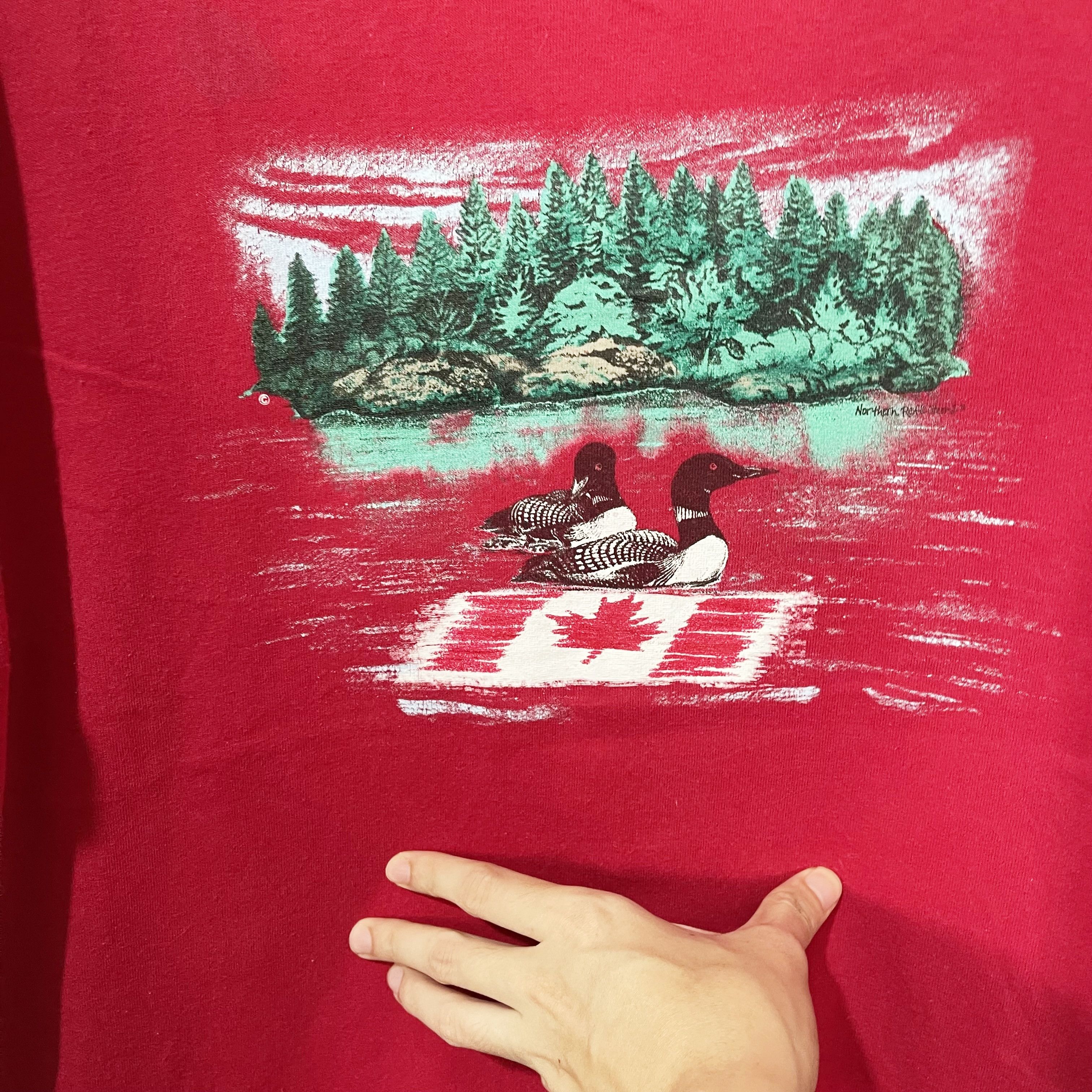 Vintage Vintage 90s Canada Loon T-Shirt Size US M / EU 48-50 / 2 - 2 Thumbnail
