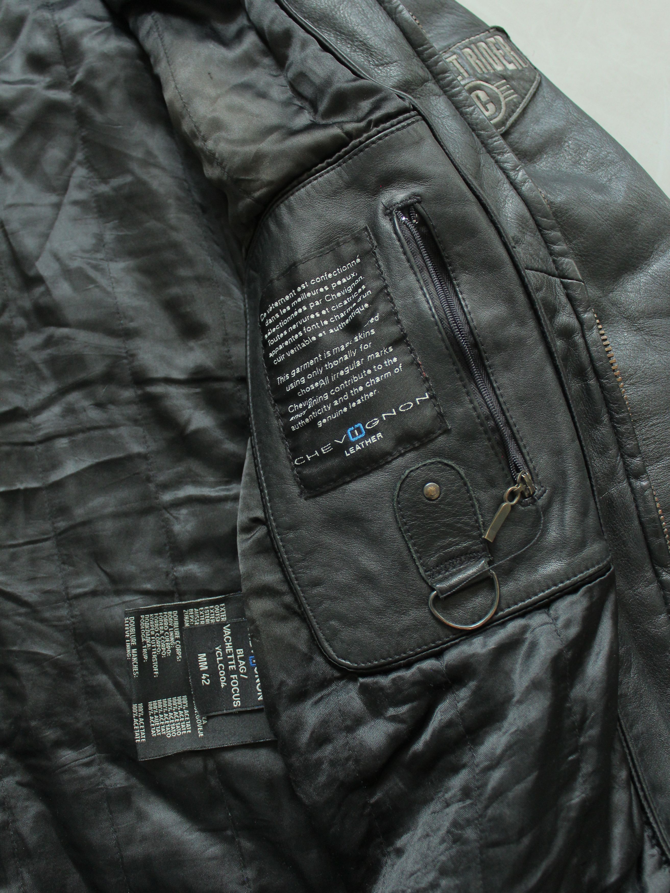 Chevignon Chevignon Vintage Racer Leather Jacket Black M Size US M / EU 48-50 / 2 - 17 Thumbnail