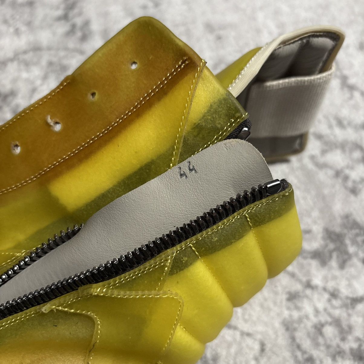 Rick Owens Rick Owens SS23 EDFU Geobasket Sneakers Lemon | Size 44 Size US 11 / EU 44 - 11 Thumbnail