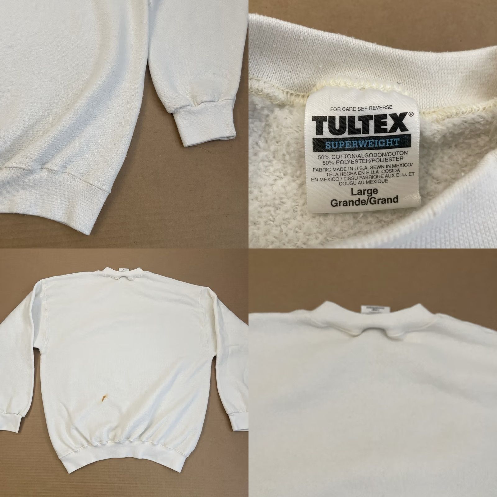 Tultex VINTAGE Tultex Sweatshirt Adult Large Beige Crewneck Pullover 90s Mens Size US L / EU 52-54 / 3 - 8 Thumbnail