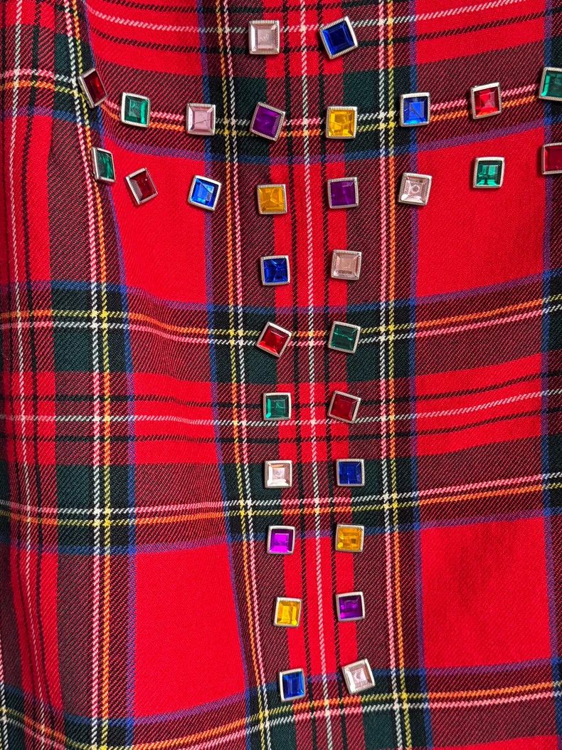 Comme des Garcons Comme Des Garcons size 均码 Jewel studded plaid pleated wrap Size 24" / US 00 / IT 34 - 5 Thumbnail