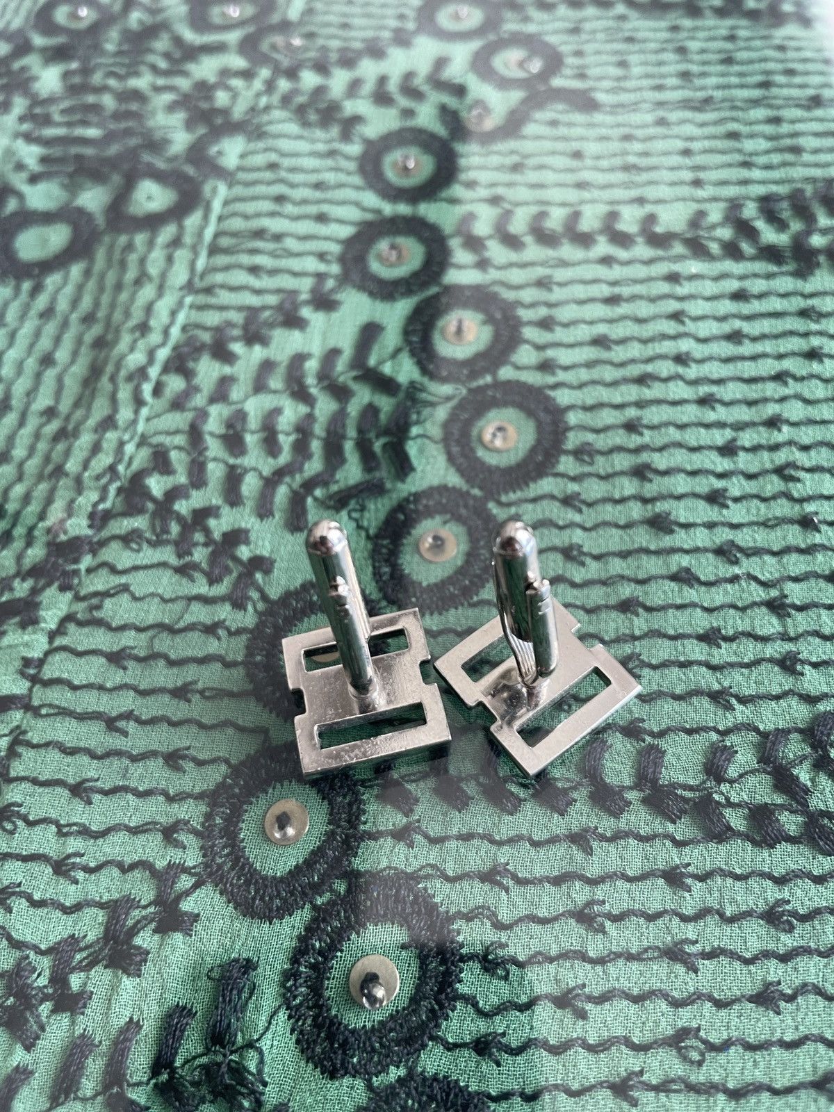 Vintage Silver tone Cuff links Size ONE SIZE - 5 Thumbnail