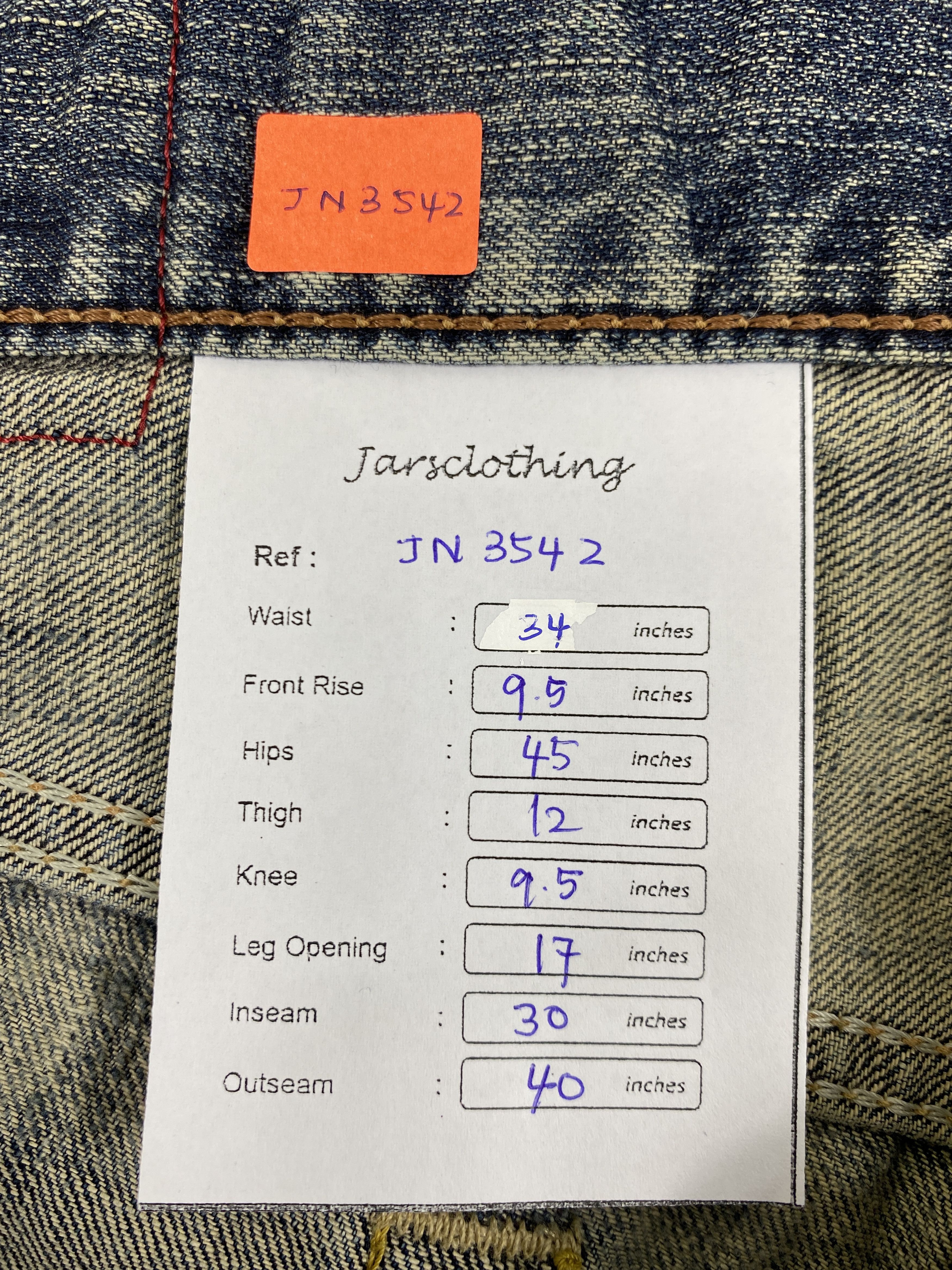 Japanese Brand Distressed Blue Vintage Edwin 504 Jeans 34x30 Denim- JN3542 Size US 34 / EU 50 - 8 Thumbnail