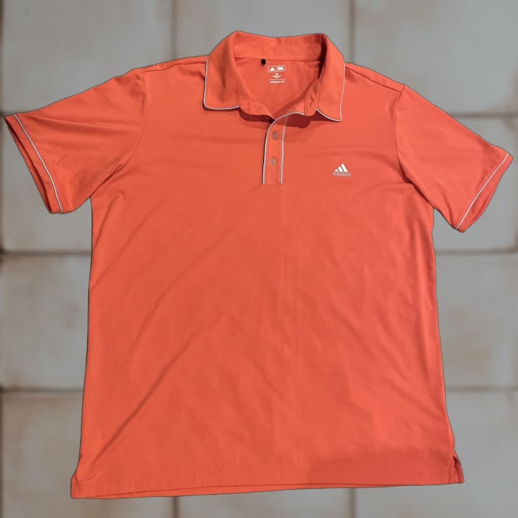 Adidas Adidas Golf Polo Shirt XL Salmon Peach Orange Grey Trim Performance Lightweight Shirt Men's Regular Short Sleeve Polo Featured Colorful Outdoor Golf Size US XL / EU 56 / 4 - 1 Thumbnail