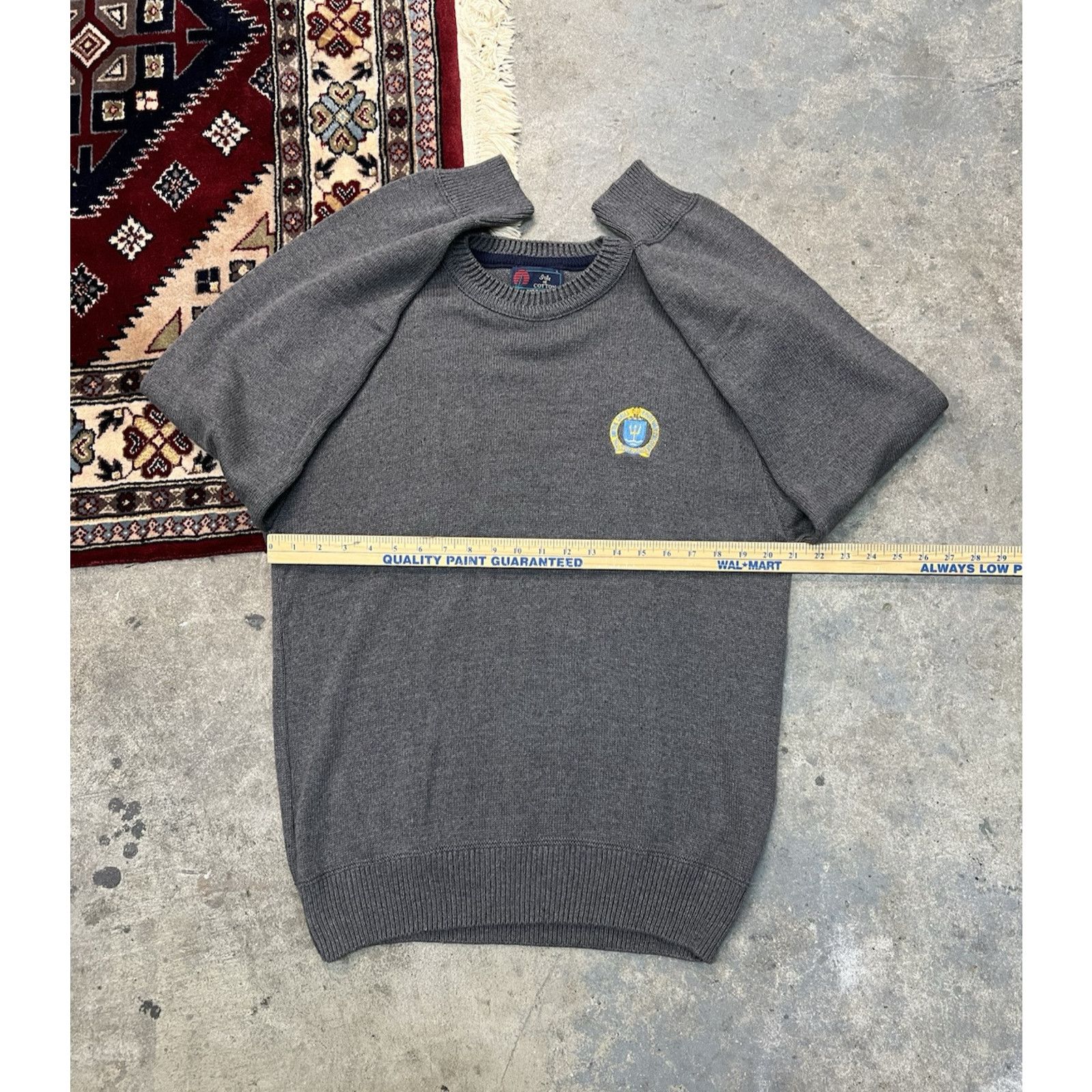 Other Vintage Isle of Cotton Sweater US Naval War Mens L Grey USA Size US L / EU 52-54 / 3 - 6 Thumbnail