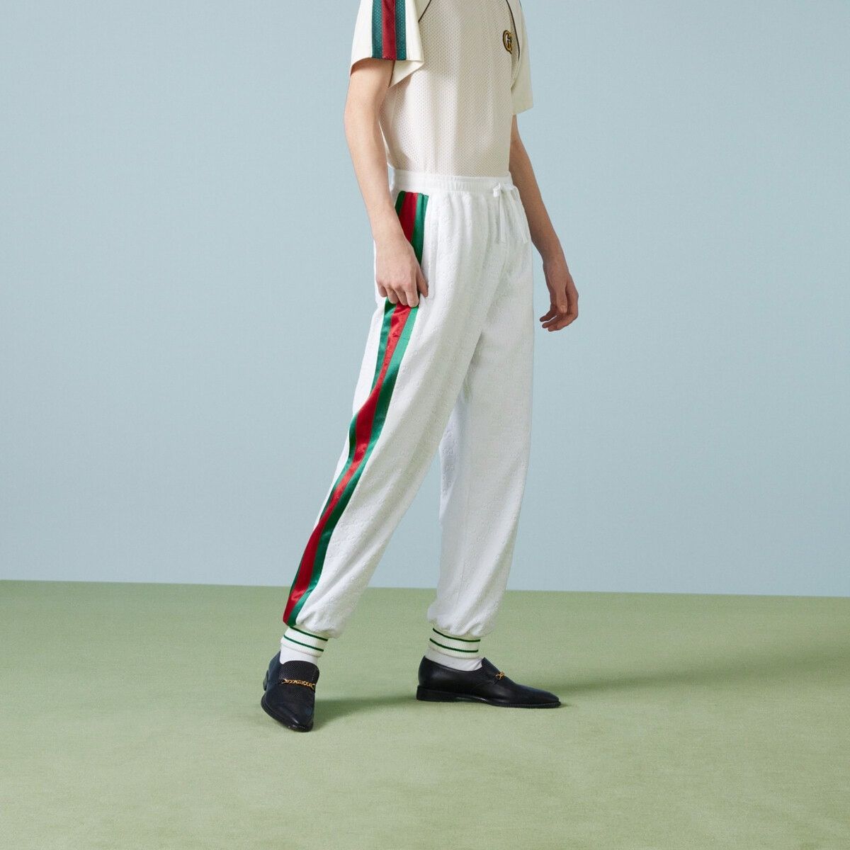Gucci o1s1wg111025 GG Cotton Terry Cloth Jogging Pants Multicolor Size US 34 / EU 50 - 5 Thumbnail