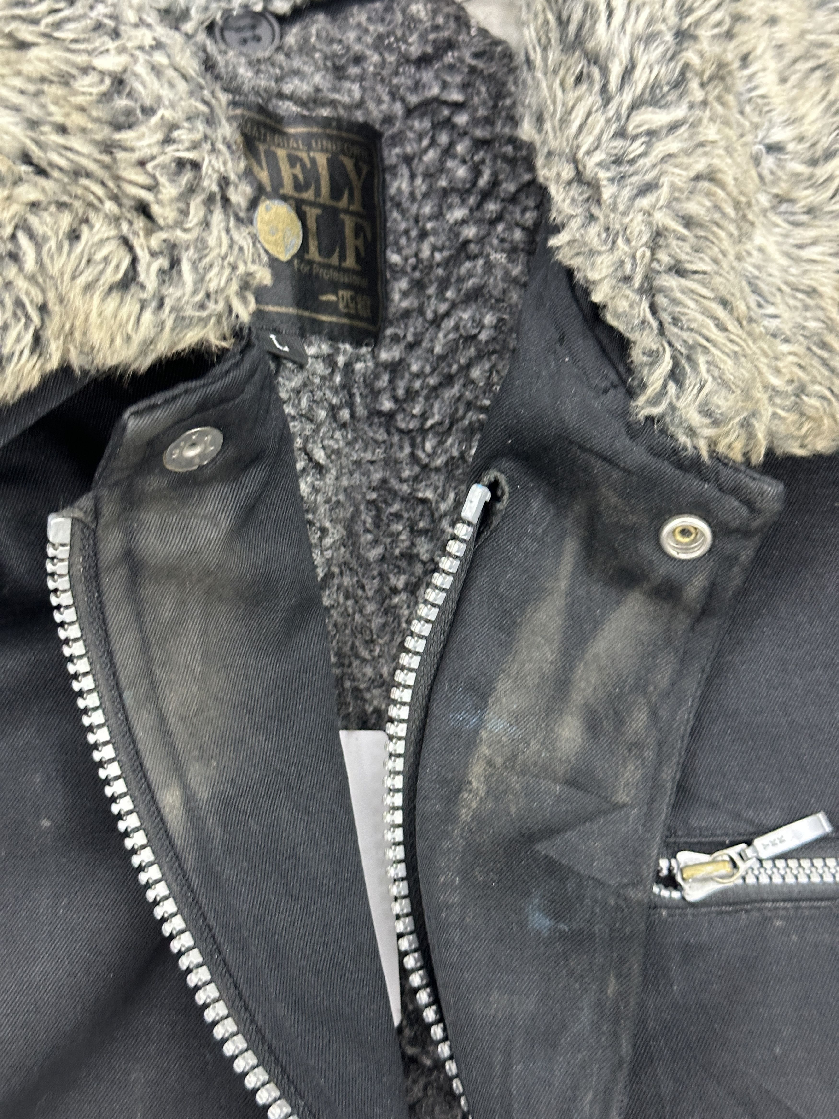 LONE WOLF Vintage Lonely Wolf Zipper Ups Bomber Jacket Black JA0079 Size US XL / EU 56 / 4 - 20 Thumbnail