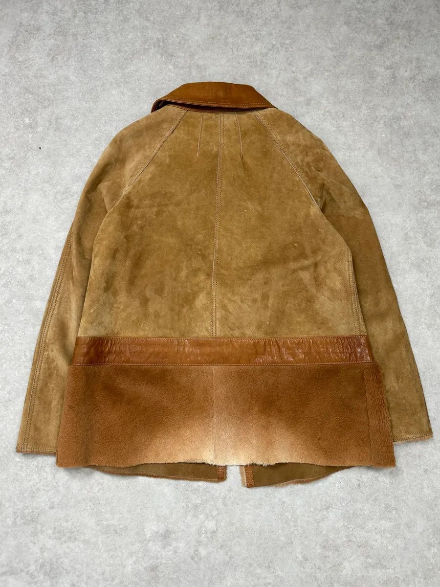 Dolce & Gabbana 2000s Dolce & Gabbana Beige & Brown Hybrid Fur Leather Jacket Size S / US 4 / IT 40 - 7 Thumbnail