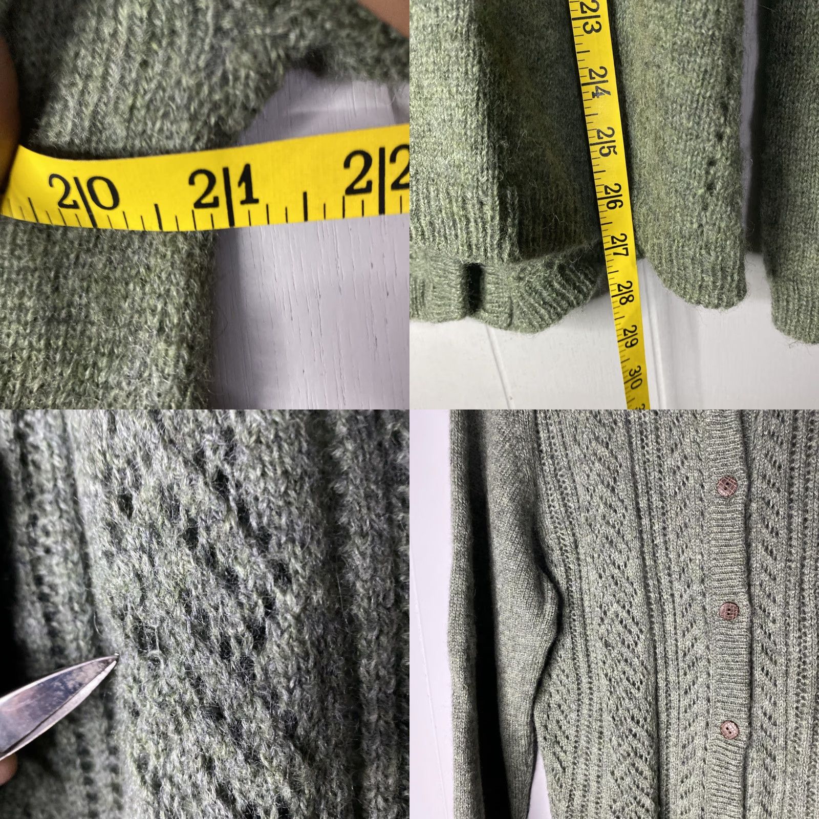 Vintage VINTAGE Woolrich Cardigan 100% Wool Womens M Green Wool Cardigan 80s Buttons Insulated Crew Neck Raglan Sleeve Size M / US 6-8 / IT 42-44 - 9 Thumbnail