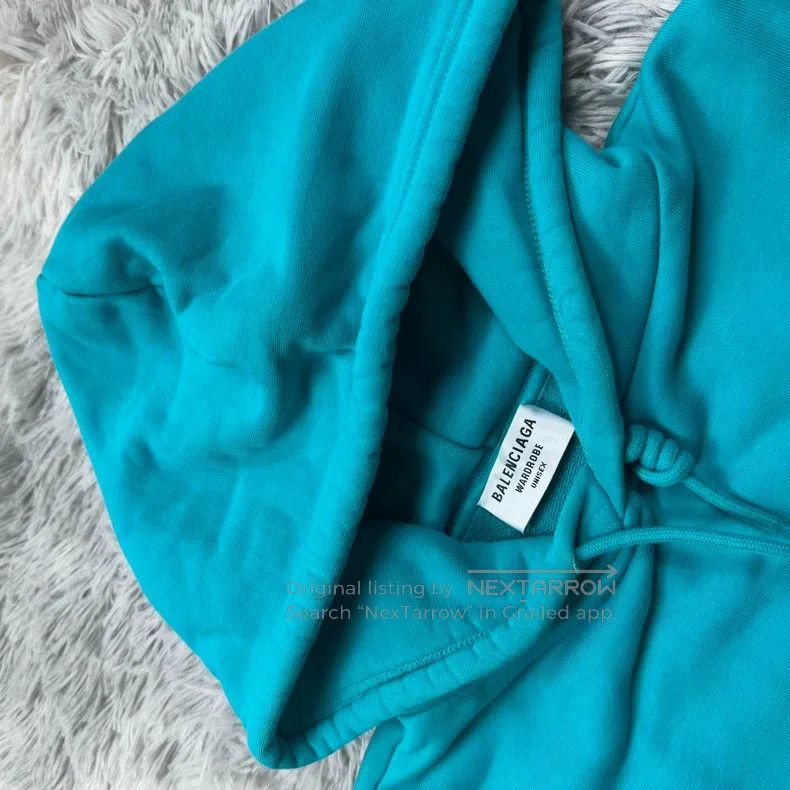 Balenciaga Balenciaga Embroidered Hoodie, Lake Blue Size US XS / EU 42 / 0 - 2 Thumbnail