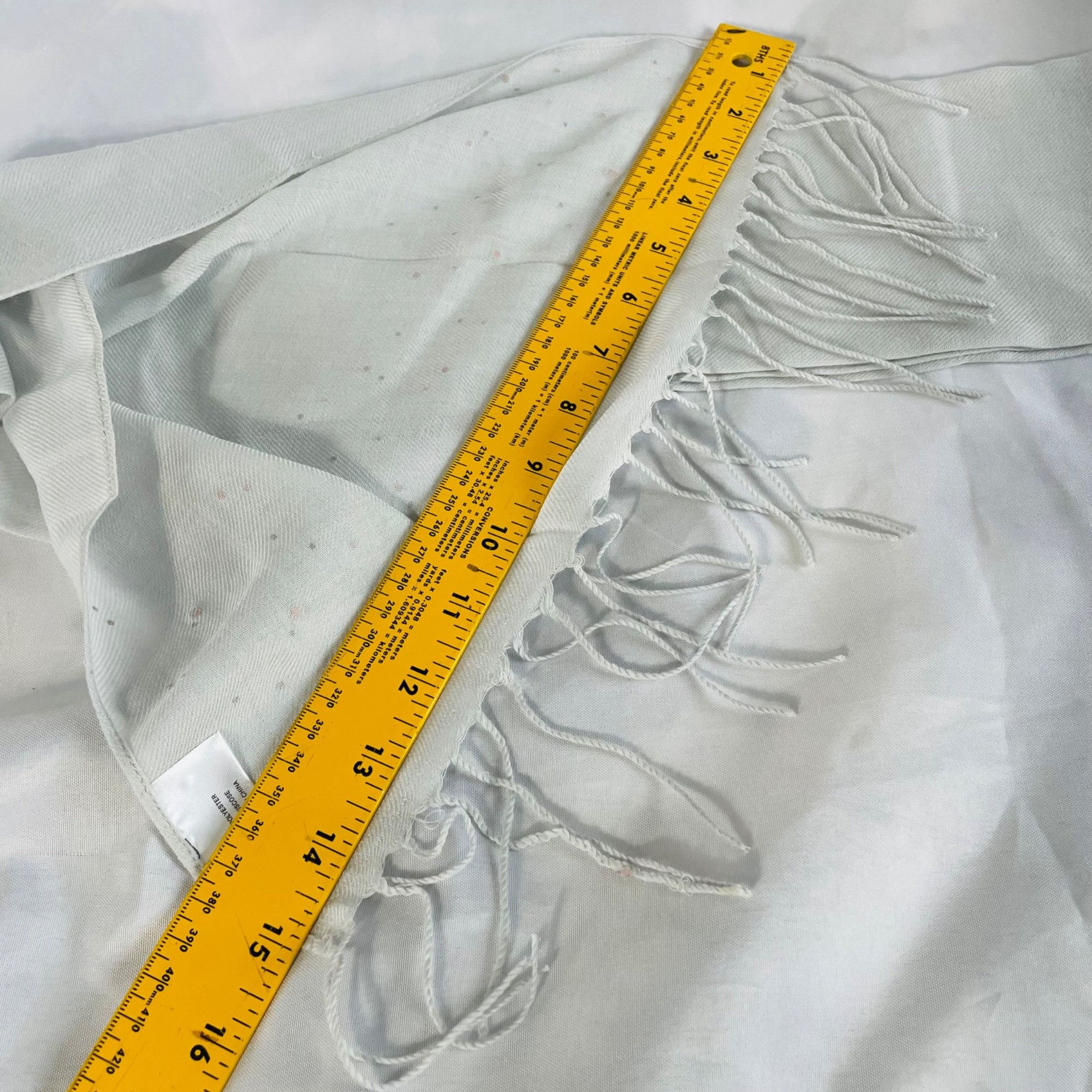 Swarovski Swarovski Light Gray Scarf With Crystal Embellishments & Fri Size ONE SIZE - 7 Thumbnail