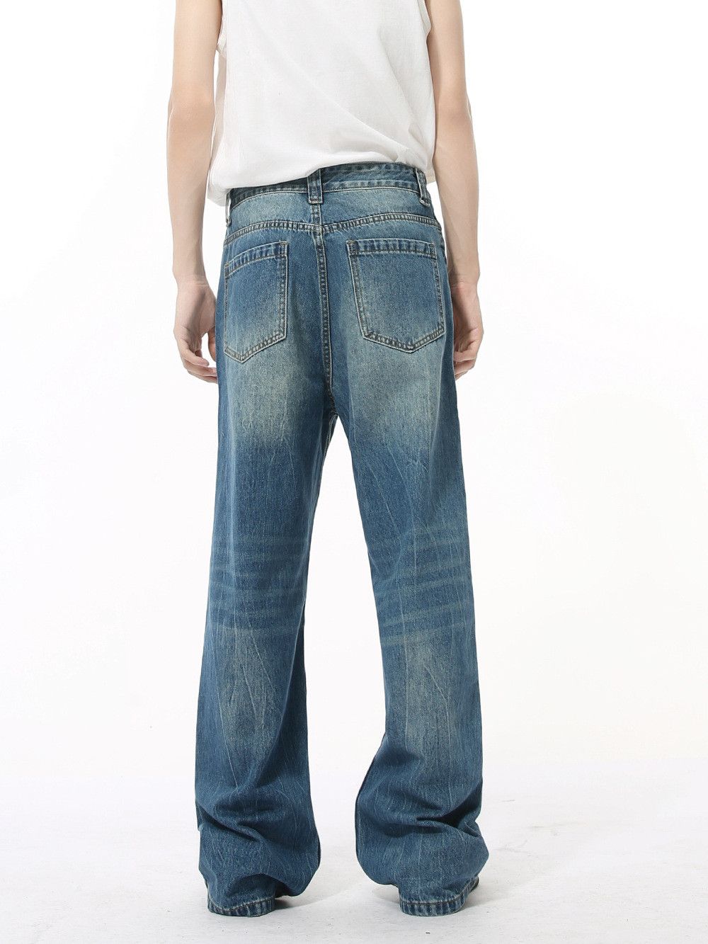 Japanese Brand Retro loose straight leg cat whisker jeans Size US 32 / EU 48 - 5 Thumbnail