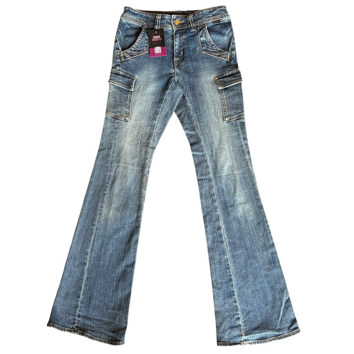 If Six Was Nine Flare Cargo Jeans Blue Denim Georgia Love Size 26’ Size 26" / US 2 / IT 38 - 1 Thumbnail