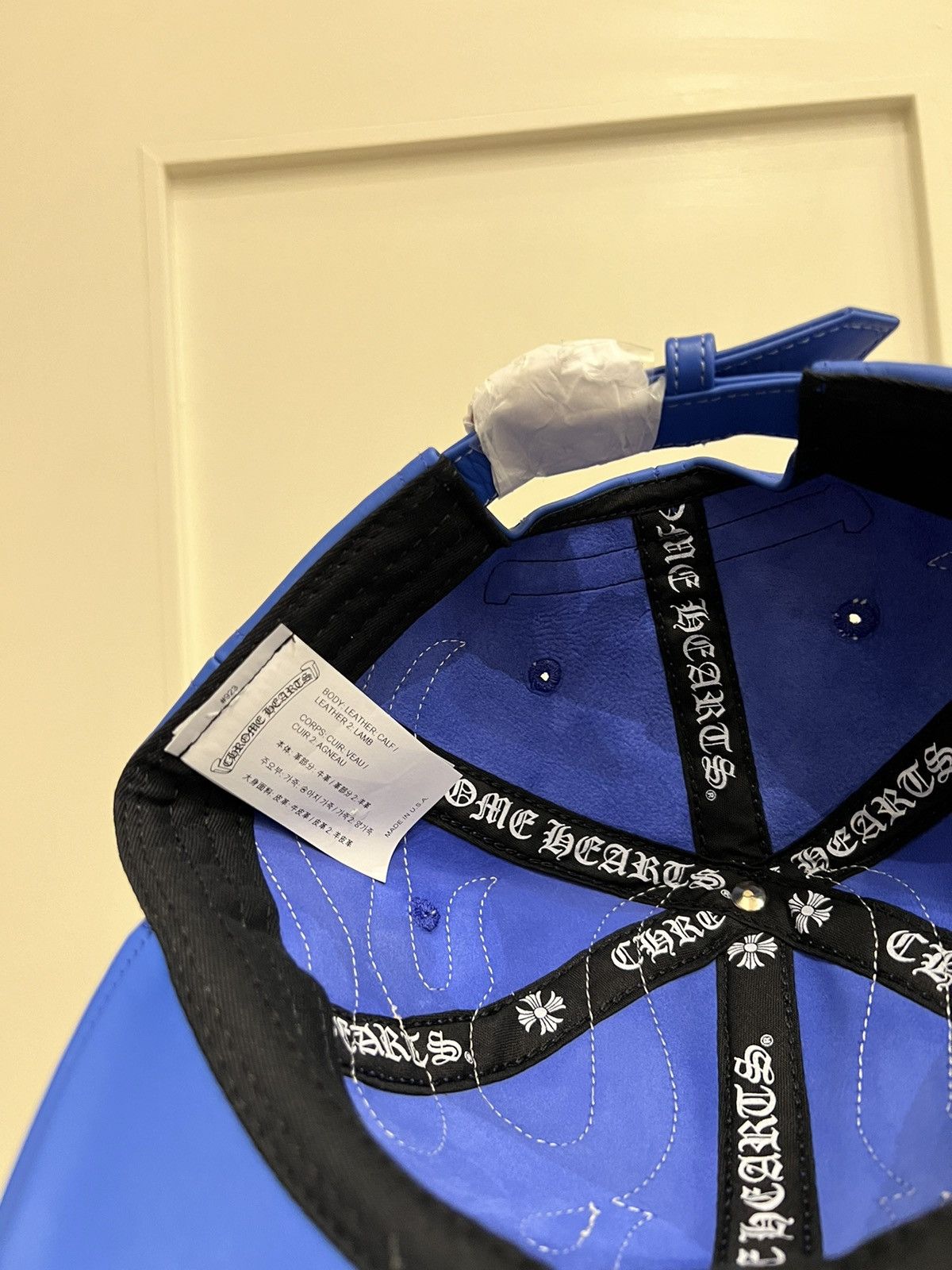 Chrome Hearts Chrome Hearts VIP Leather Flame Baseball Cap Blue Hat Size ONE SIZE - 8 Thumbnail