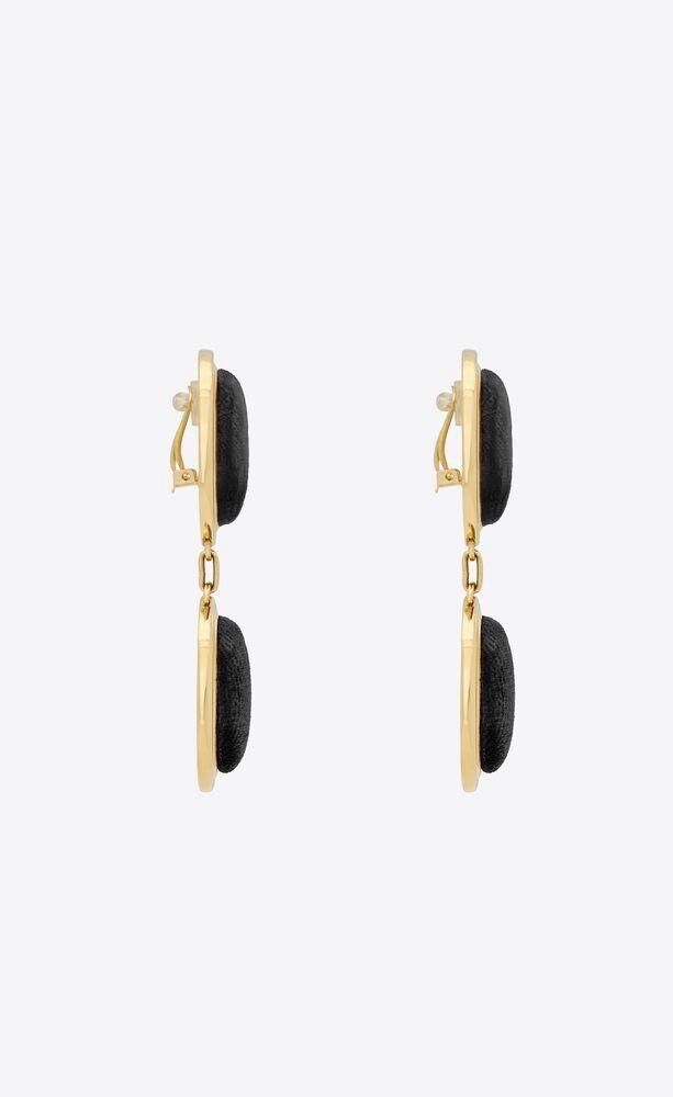 Saint Laurent Paris o1loc1c0325 Size: OS / Earring in Gold & Black Size ONE SIZE - 2 Thumbnail