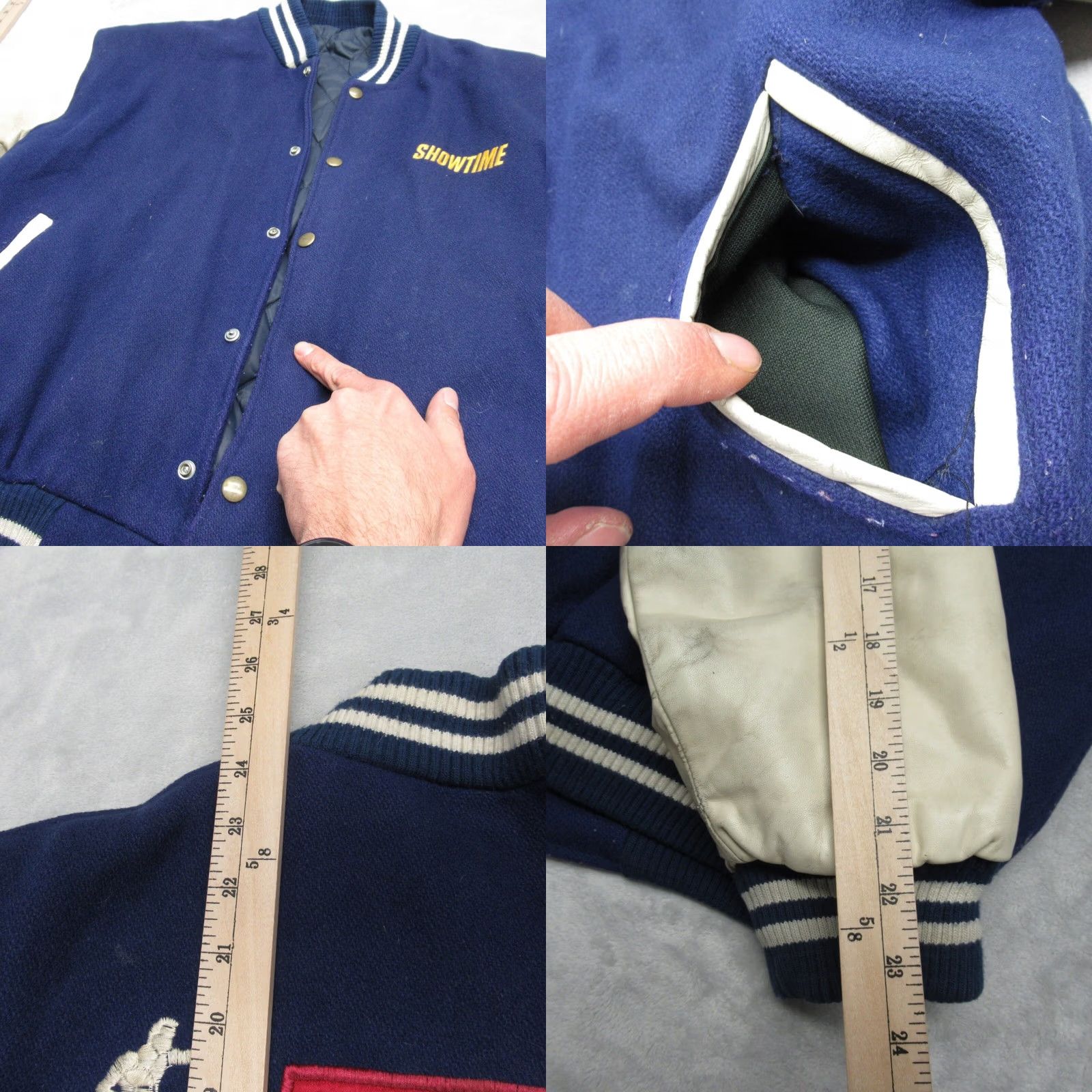 Thrasher Vintage Showtime Boxing Leather Jacket Mens Medium Blue Quilted USA Thrashed Size US M / EU 48-50 / 2 - 10 Thumbnail