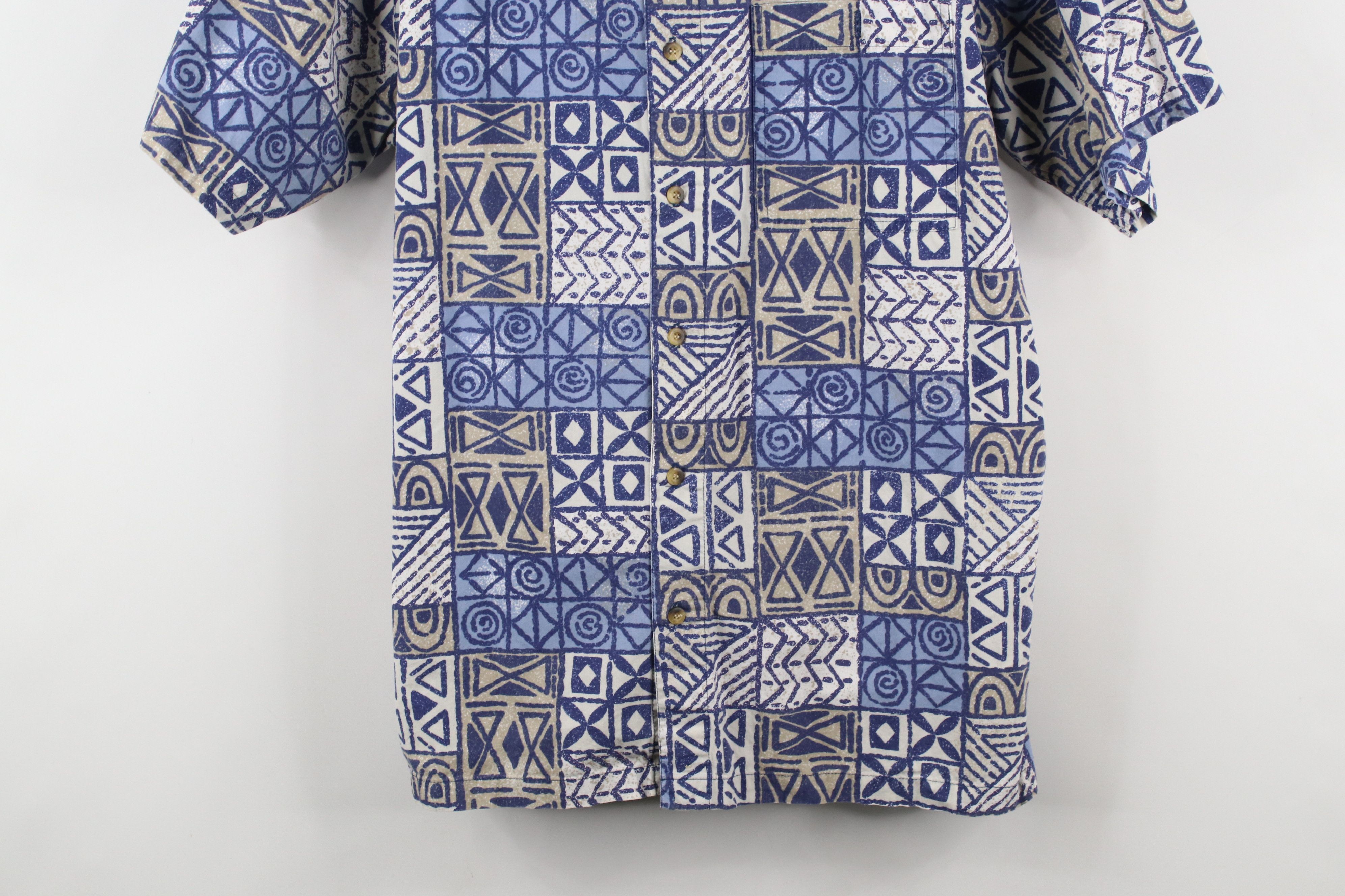 Vintage Vintage 90s Streetwear Abstract Hawaiian Luau Button Shirt Size US L / EU 52-54 / 3 - 3 Thumbnail