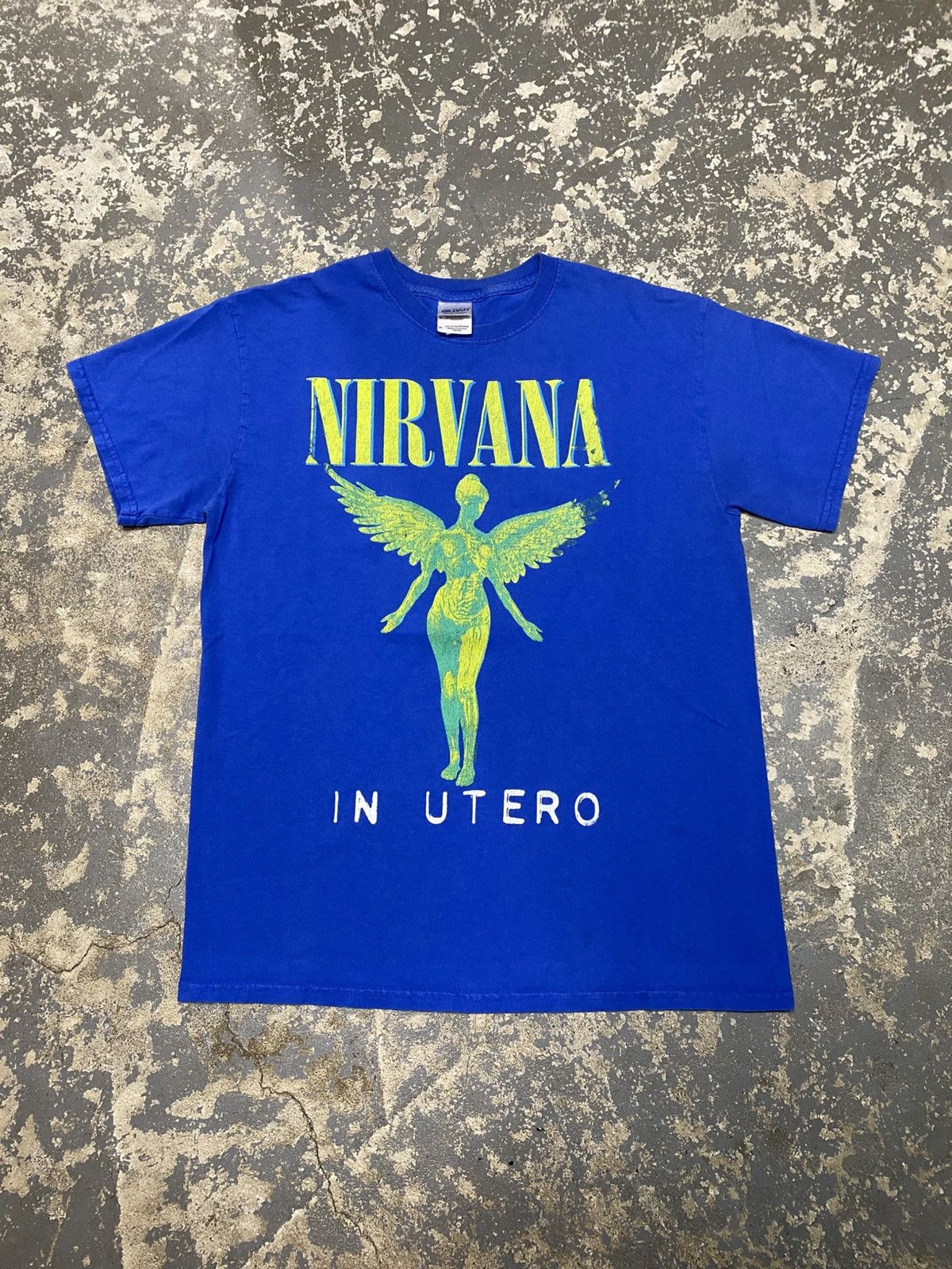 Band Tees × Vintage Vintage Nirvana In Utero Blue Gildan 2013 Y2K Tshirt Size US M / EU 48-50 / 2 - 1 Thumbnail