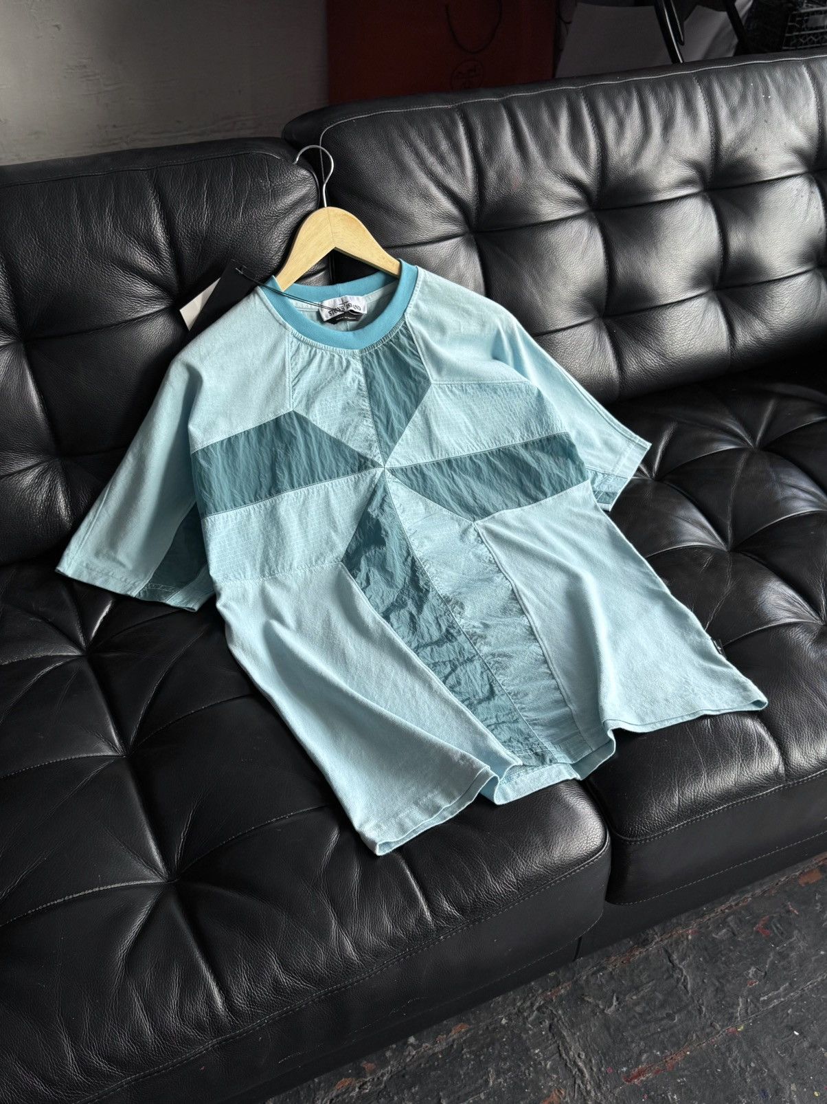 Stone Island Stone Island Nylon Metal Compass Big Logo Aqua Tee Shirt Size US S / EU 44-46 / 1 - 20 Thumbnail