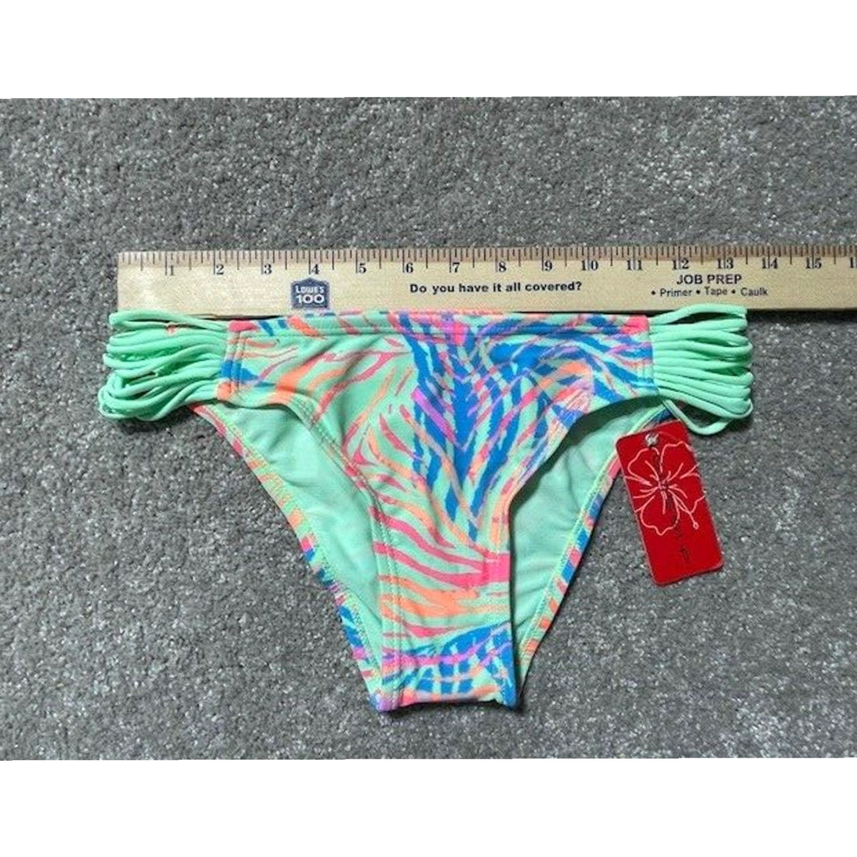 Swims Gossip Bikini Swim Bottom Medium M Green Zebra Print Pastel Neon Retro Y2K Festival Beach Resort Women's Swimwear Size 32" / US 10 / IT 46 - 4 Thumbnail