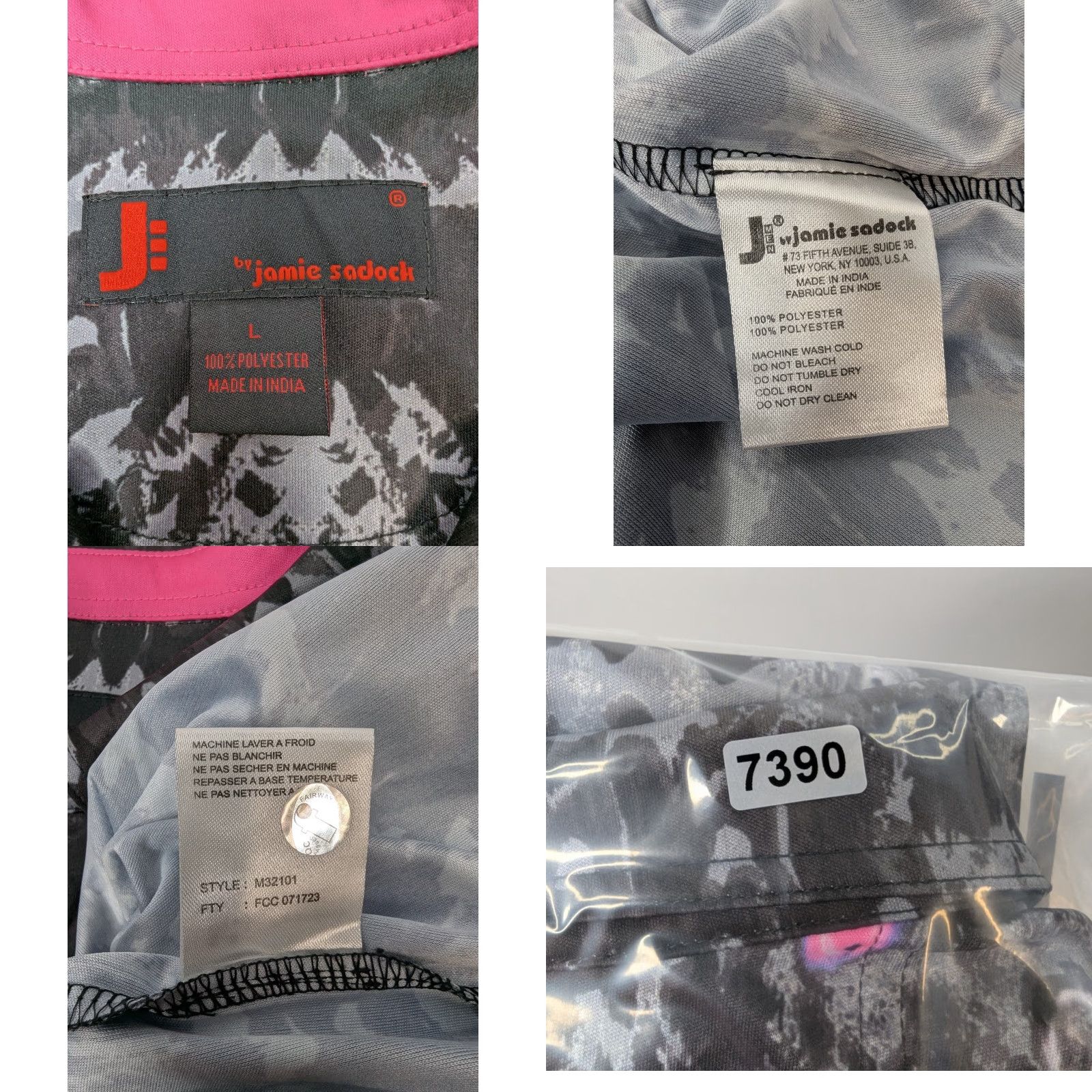Vintage **J by Jamie Sadock Black Pink Large Golf Polo** User: J by Jamie Sadock Black Pink Large Golf Polo Size US L / EU 52-54 / 3 - 8 Thumbnail