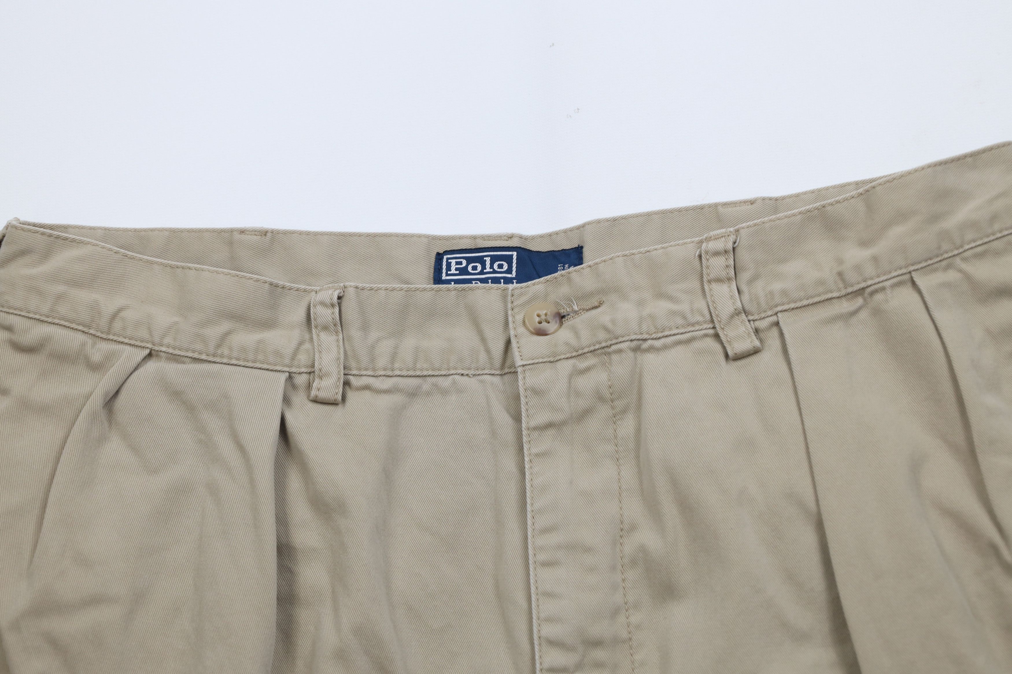 Ralph Lauren Vintage 90s Ralph Lauren Above Knee Chino Shorts Beige Size US 36 / EU 52 - 2 Thumbnail