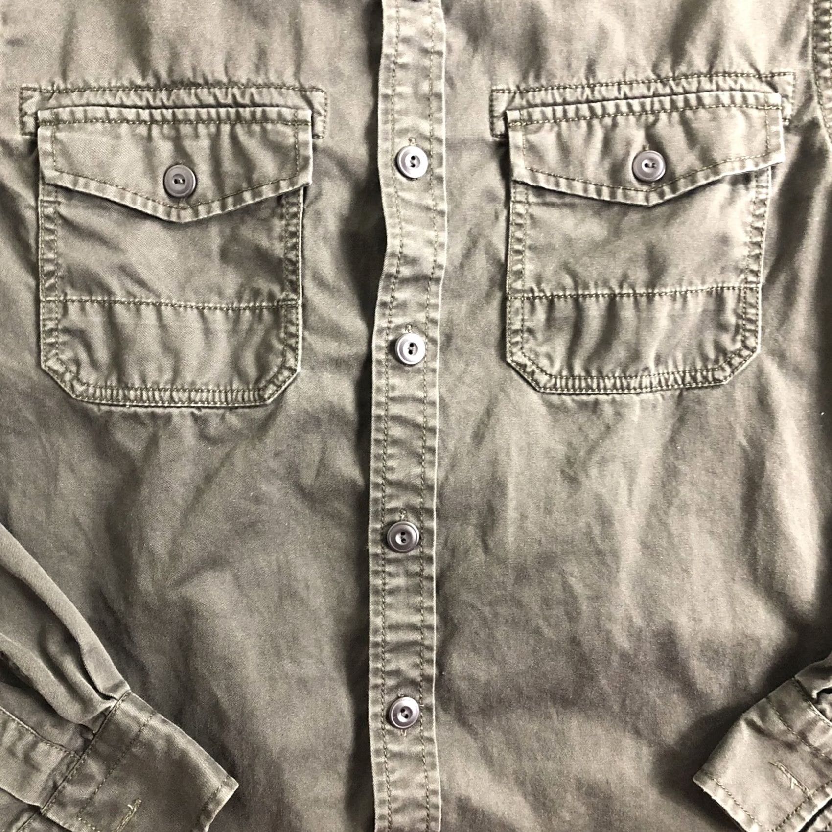 Express Express Design Studio Shirt Mens Size M Brown Button-Up Modern Fit Two Pocket Size US M / EU 48-50 / 2 - 3 Thumbnail