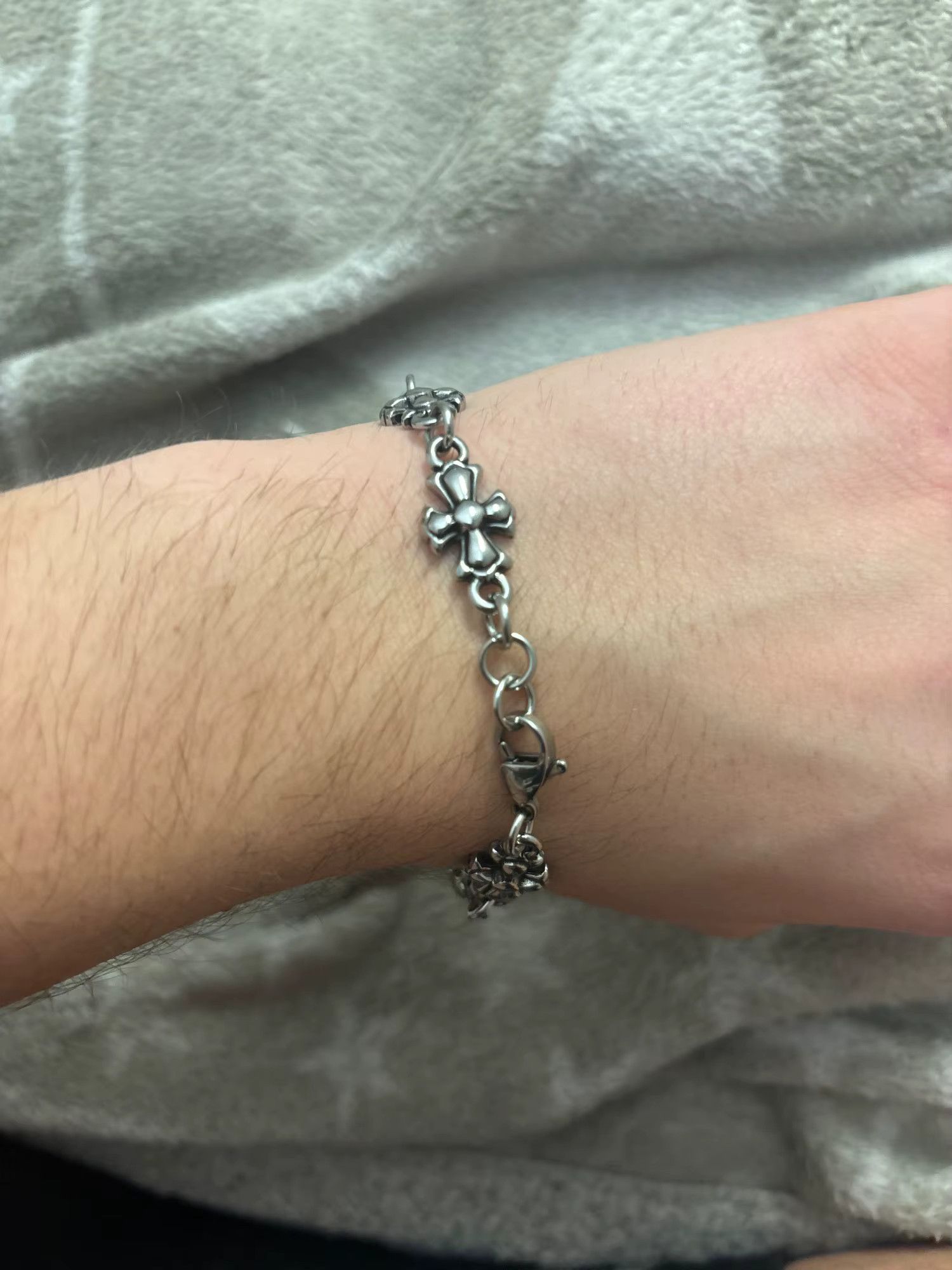 Jewelry × Vintage Stainless Steel High Quality Gothic Vintage Crosses Bracelet Size ONE SIZE - 2 Thumbnail