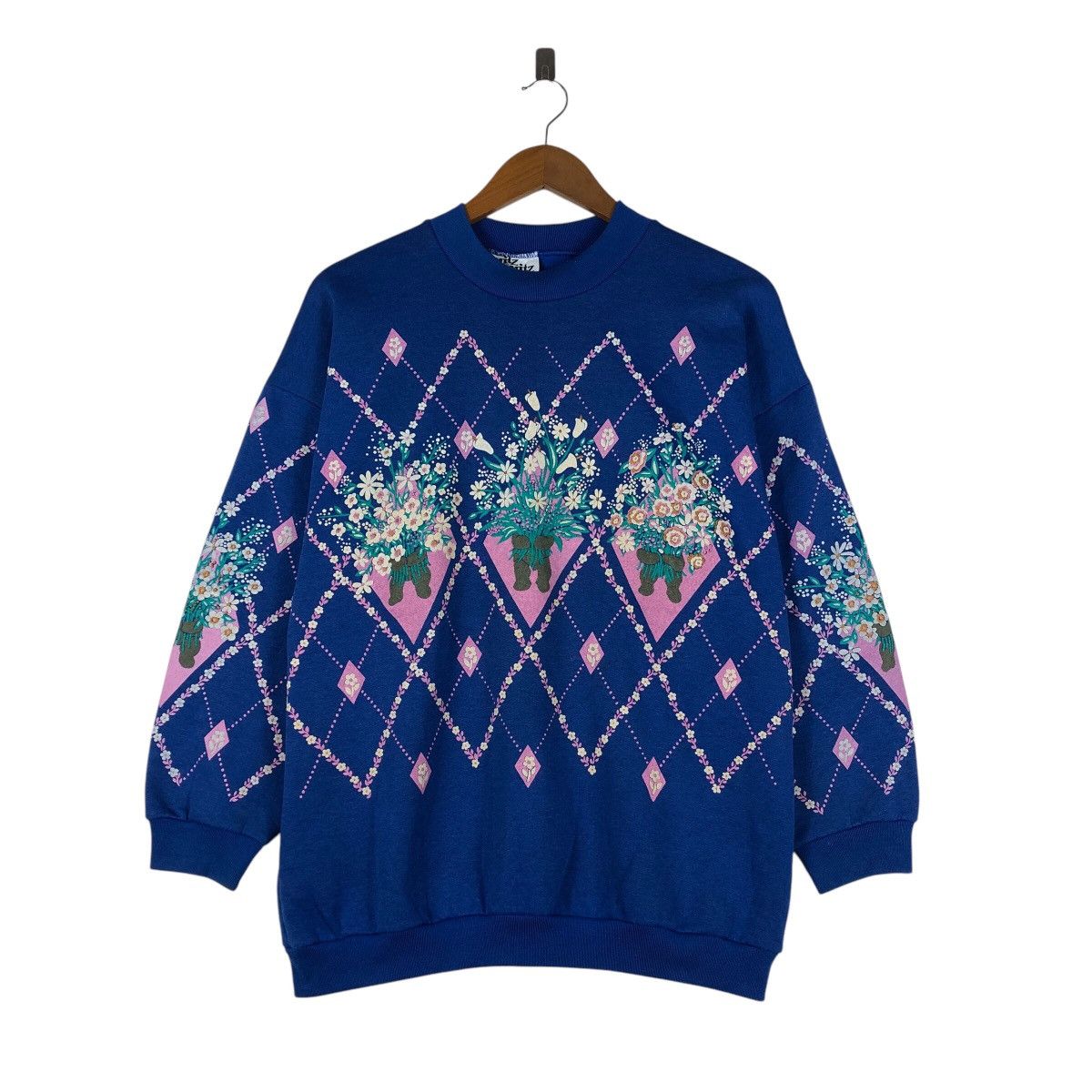Vintage MITZ MITZ Flower Fullprint Sweatshirt Size US M / EU 48-50 / 2 - 1 Thumbnail
